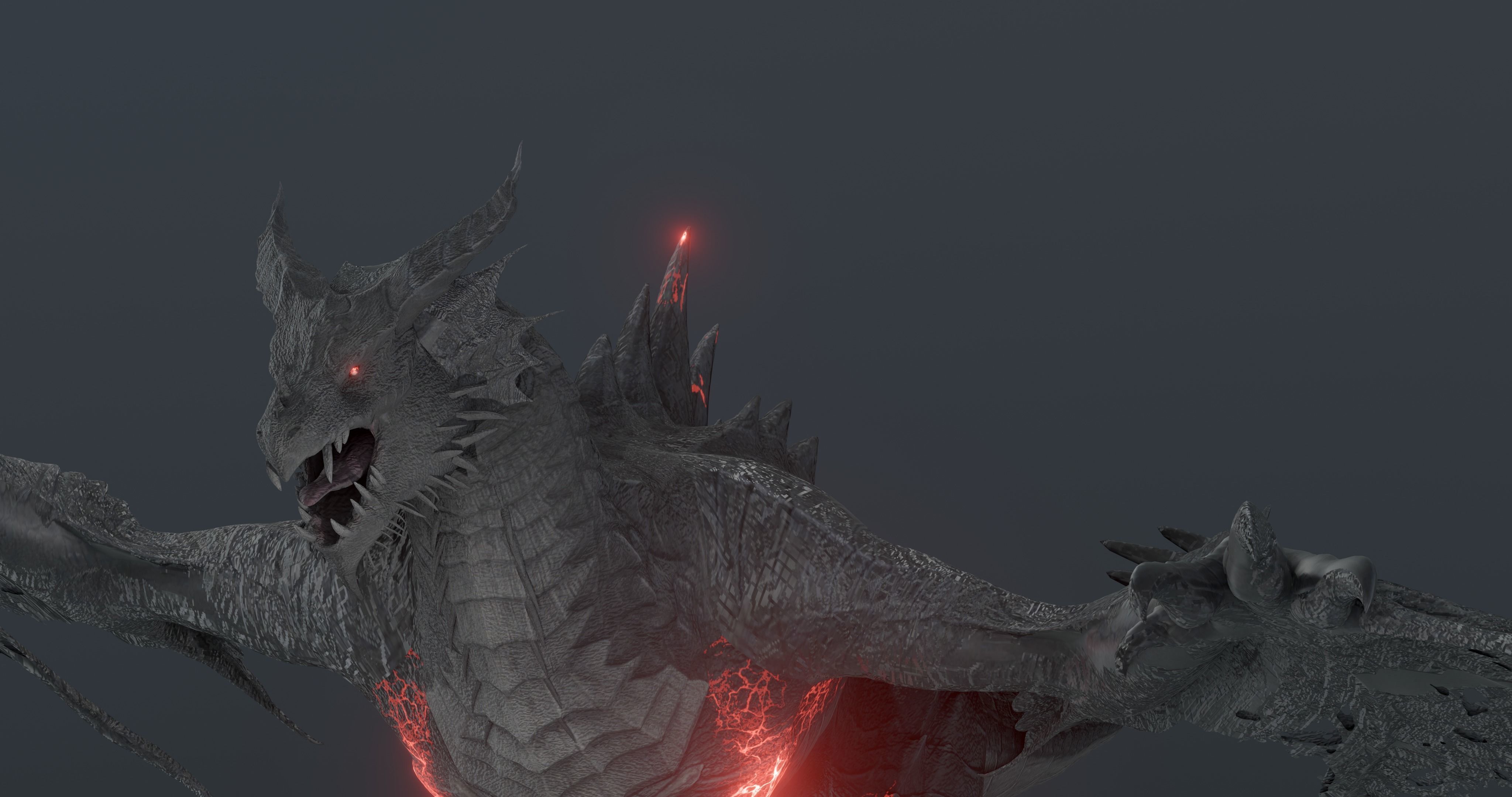 Disaster dragon - rigged blender model Low-poly 3D model_21