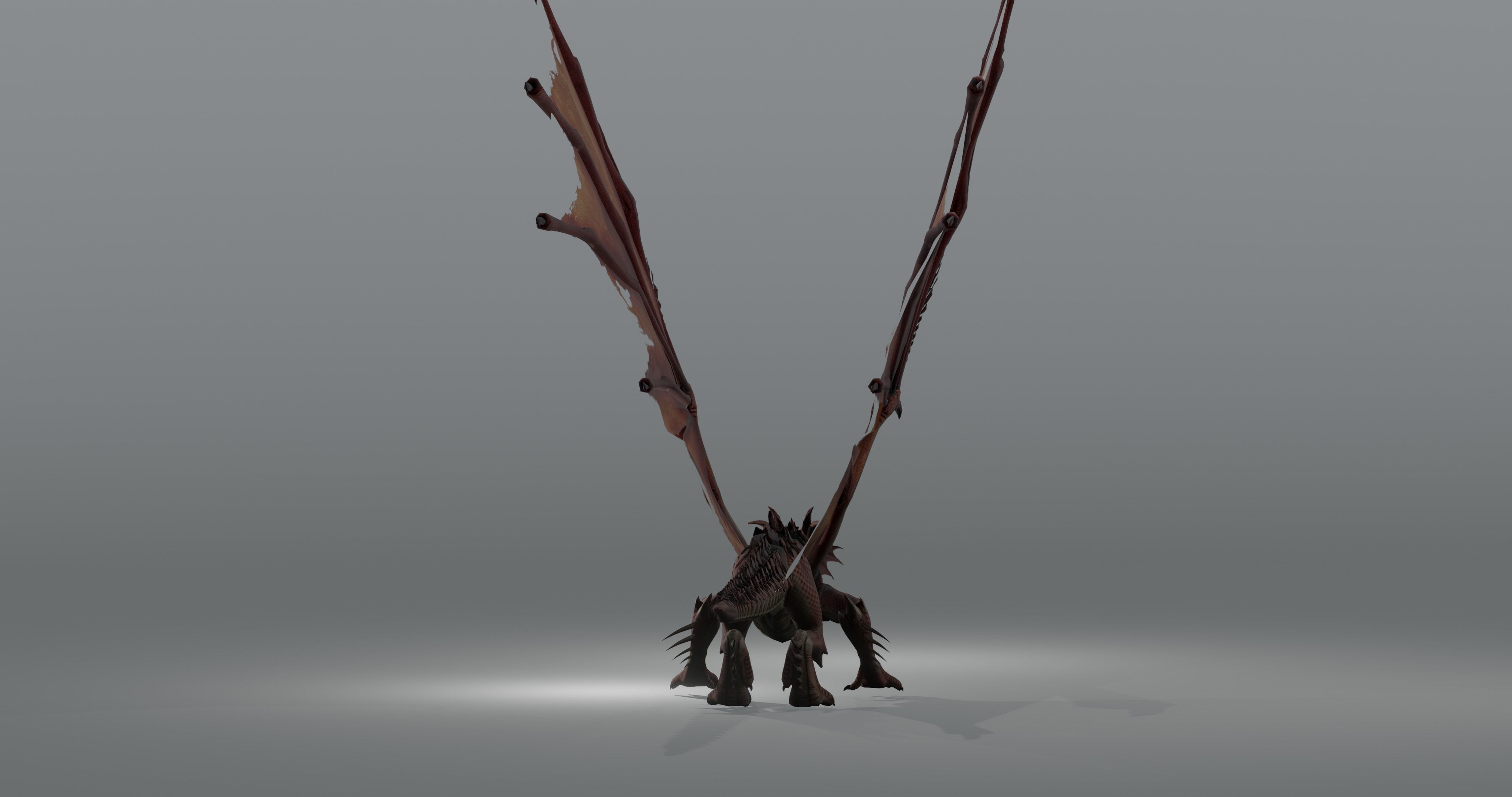 The red Dragon rigged blender model free  Free low-poly 3D model_6