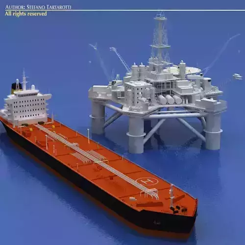 Oil platform with tankership