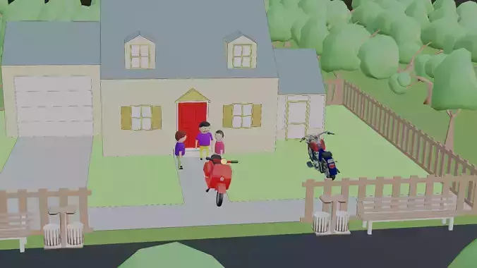 Gulli bulli house make joke horror house Low-poly 3D model