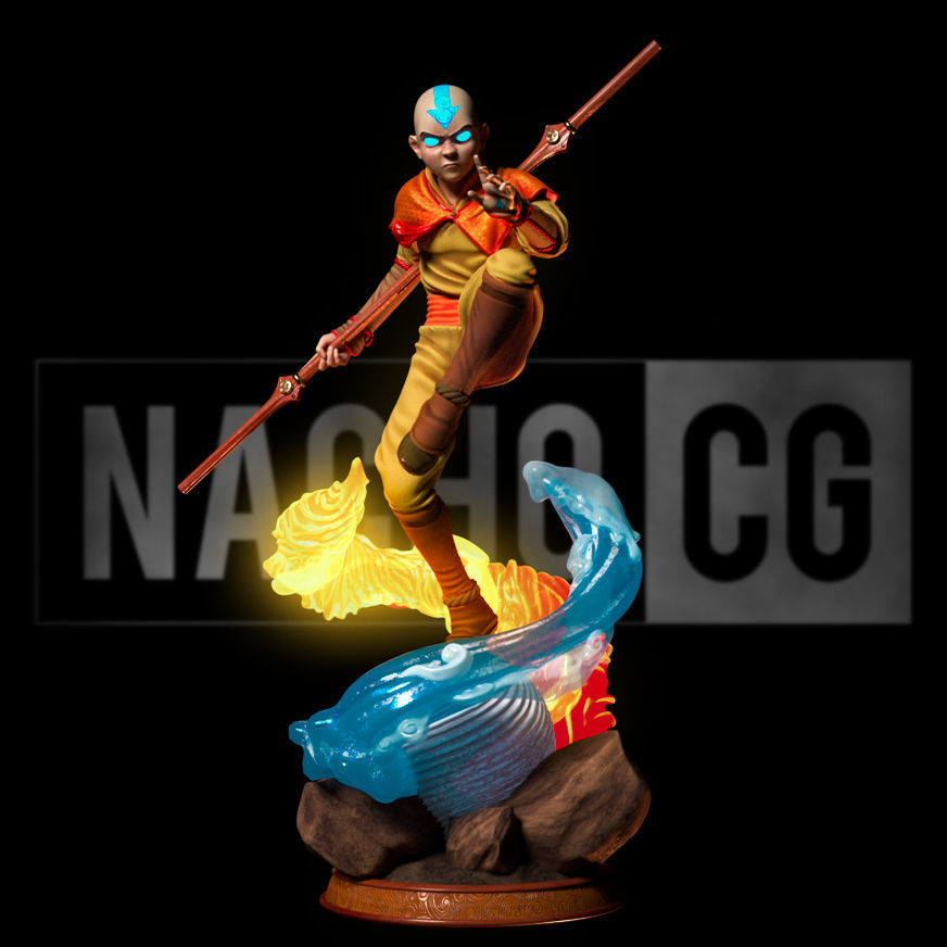 Fan Art - Aang from Avatar - Statue 3D print model_2