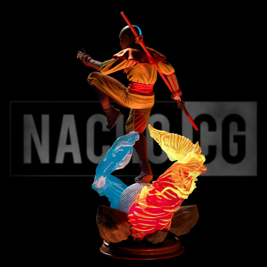Fan Art - Aang from Avatar - Statue 3D print model_7