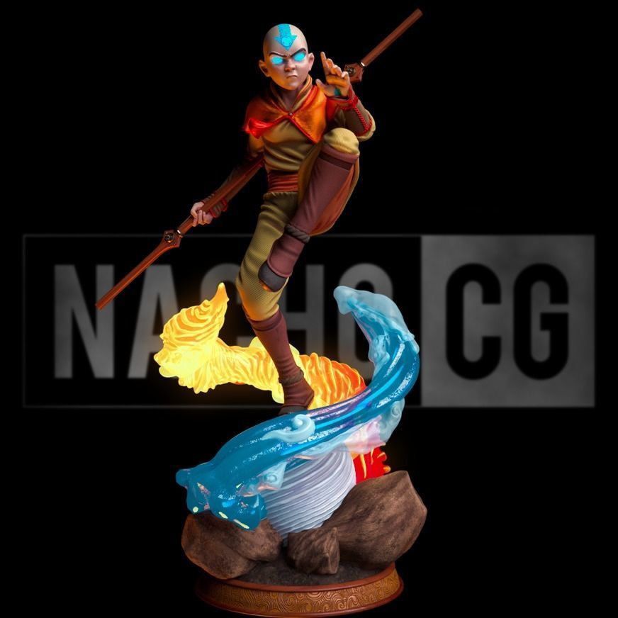 Fan Art - Aang from Avatar - Statue 3D print model_1