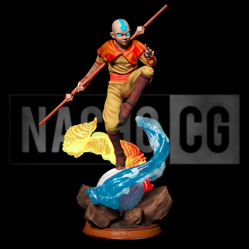 Fan Art - Aang from Avatar - Statue 3D print model_3