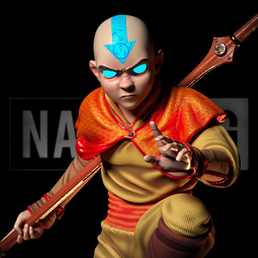 Fan Art - Aang from Avatar - Statue 3D print model_10