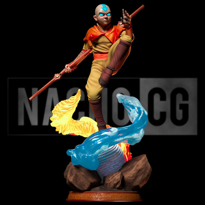 Fan Art - Aang from Avatar - Statue 3D print model_4