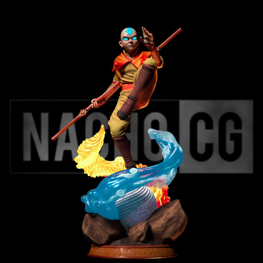 Fan Art - Aang from Avatar - Statue 3D print model_8