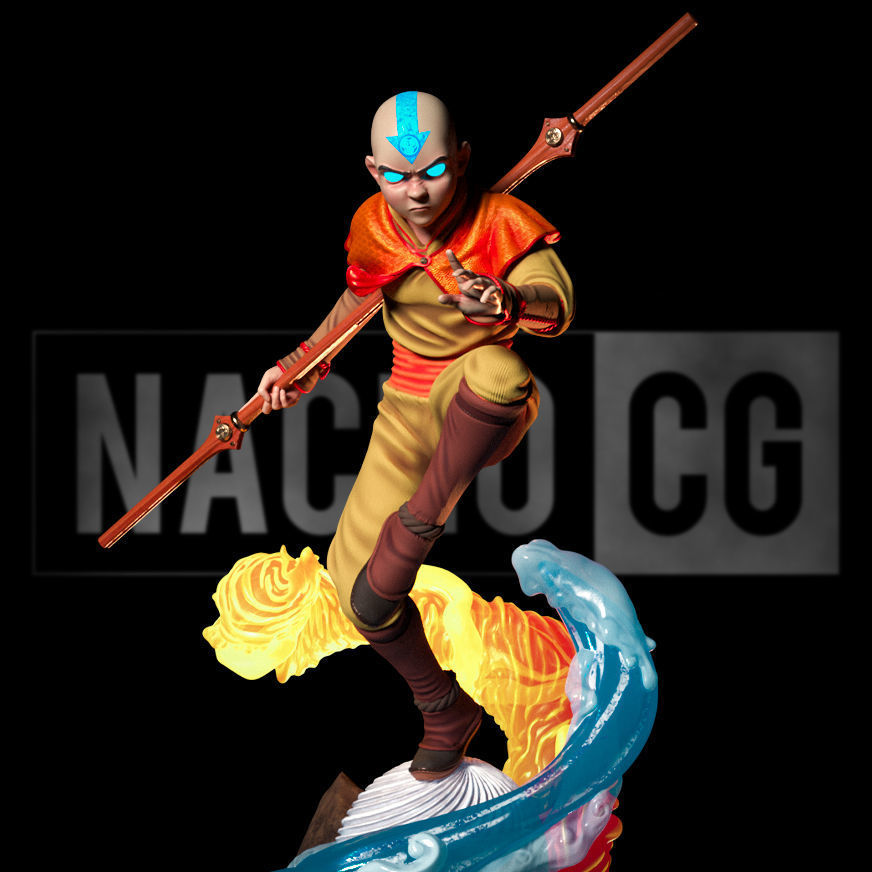 Fan Art - Aang from Avatar - Statue 3D print model_5