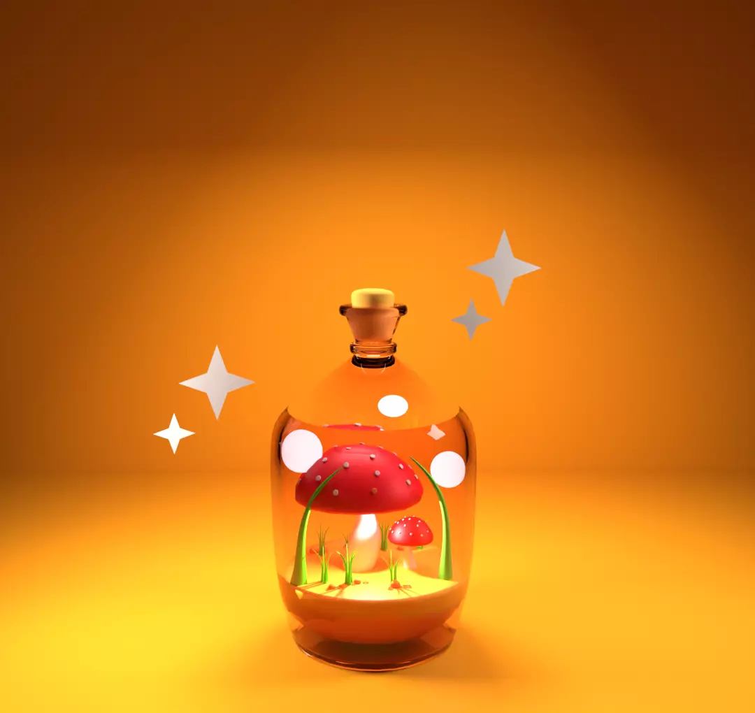mushroom in the bottle Free 3D model