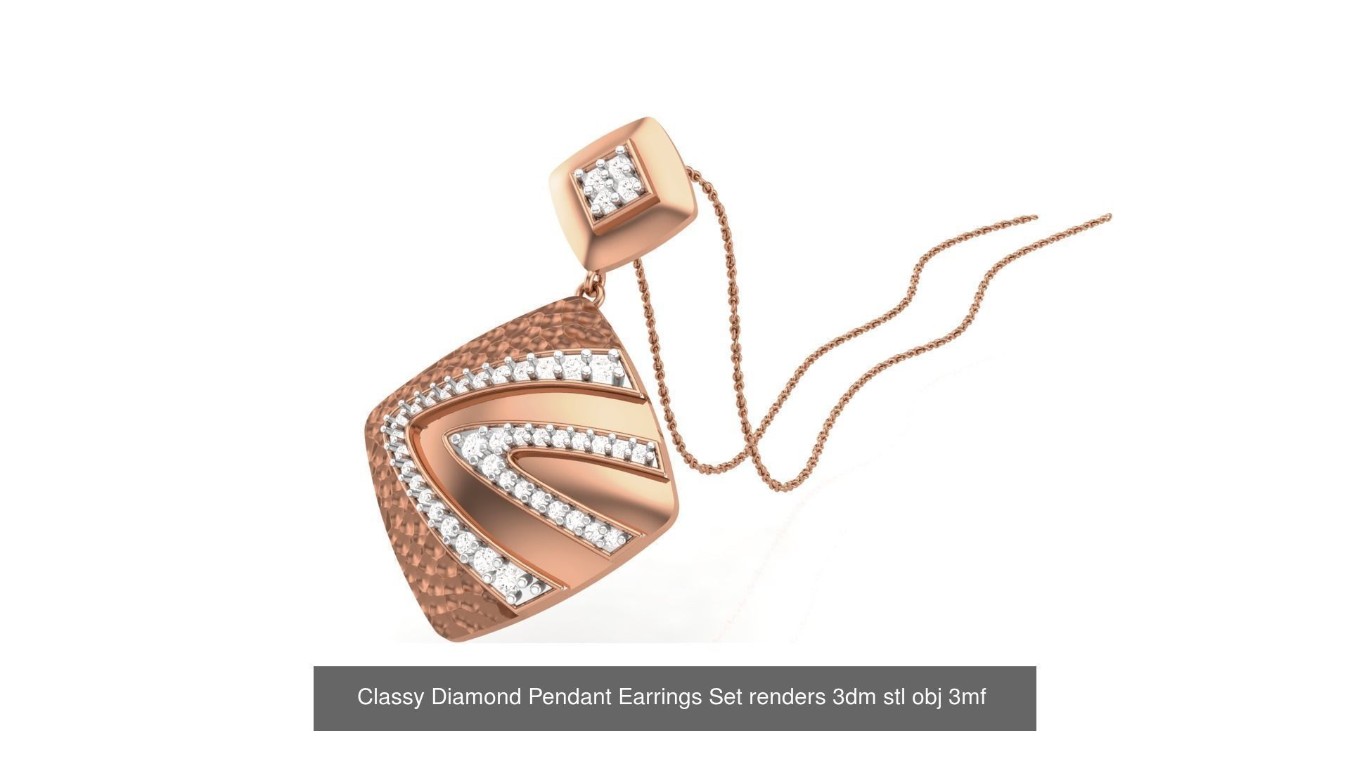 507 High Jewelry Pendant Earrings Set 3dm stl obj mtl gltf glb 3D Model Collection_125