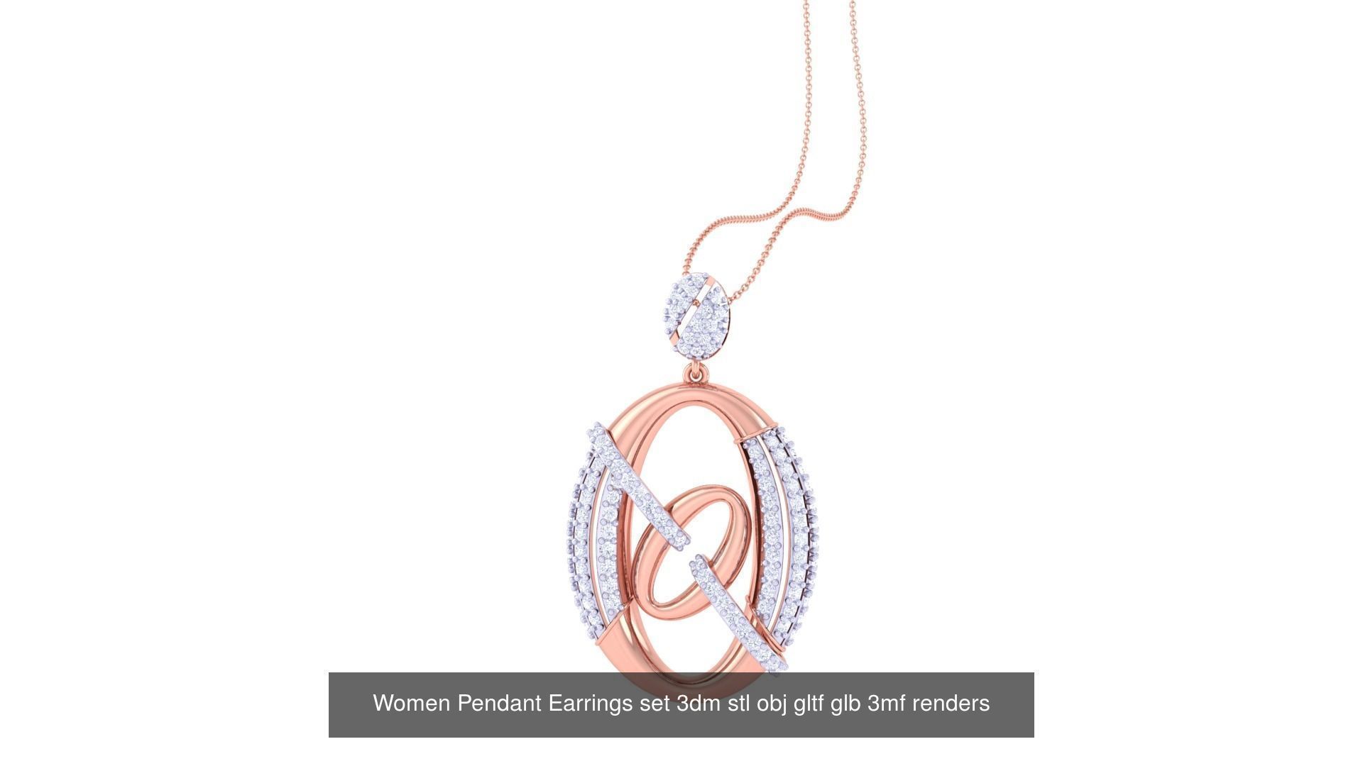 507 High Jewelry Pendant Earrings Set 3dm stl obj mtl gltf glb 3D Model Collection_79