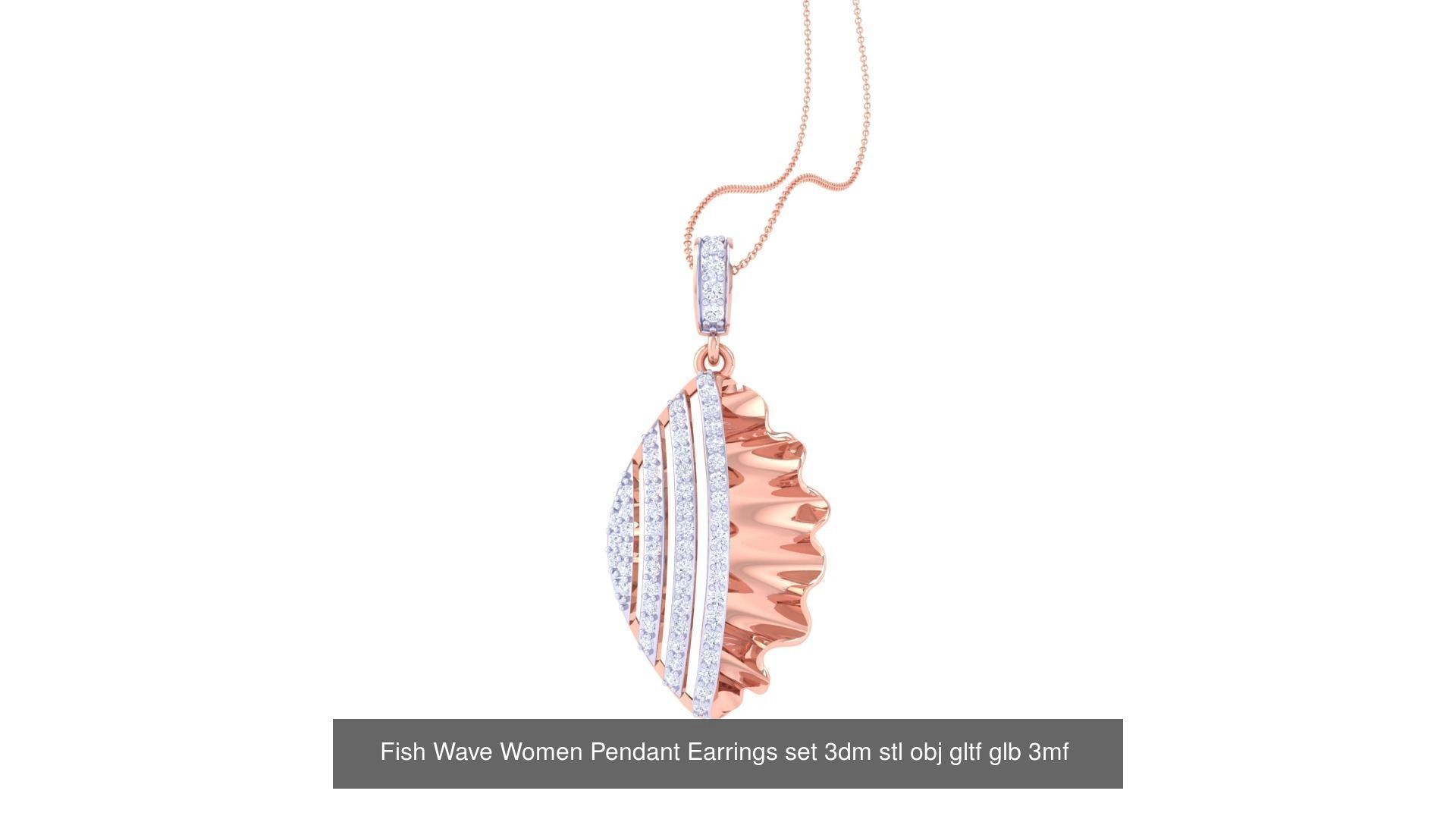 507 High Jewelry Pendant Earrings Set 3dm stl obj mtl gltf glb 3D Model Collection_59