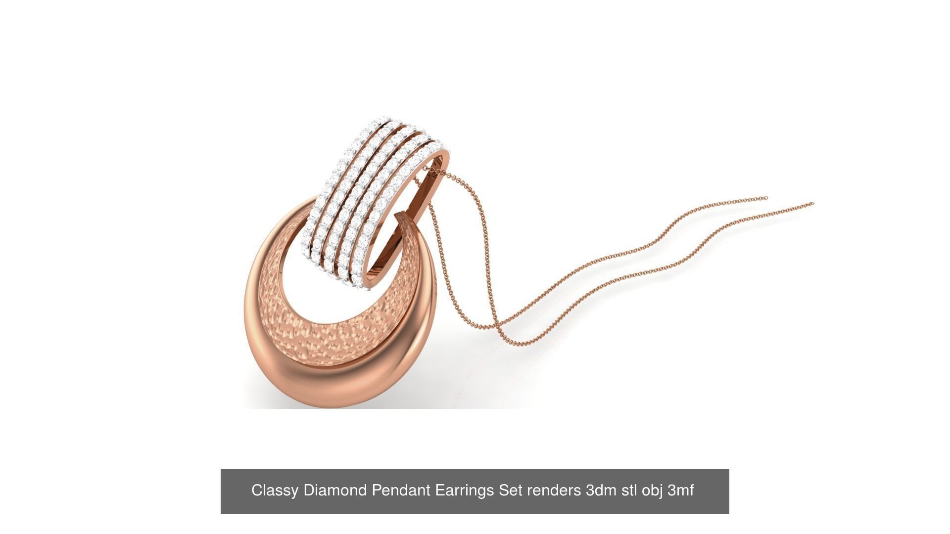 507 High Jewelry Pendant Earrings Set 3dm stl obj mtl gltf glb 3D Model Collection_106