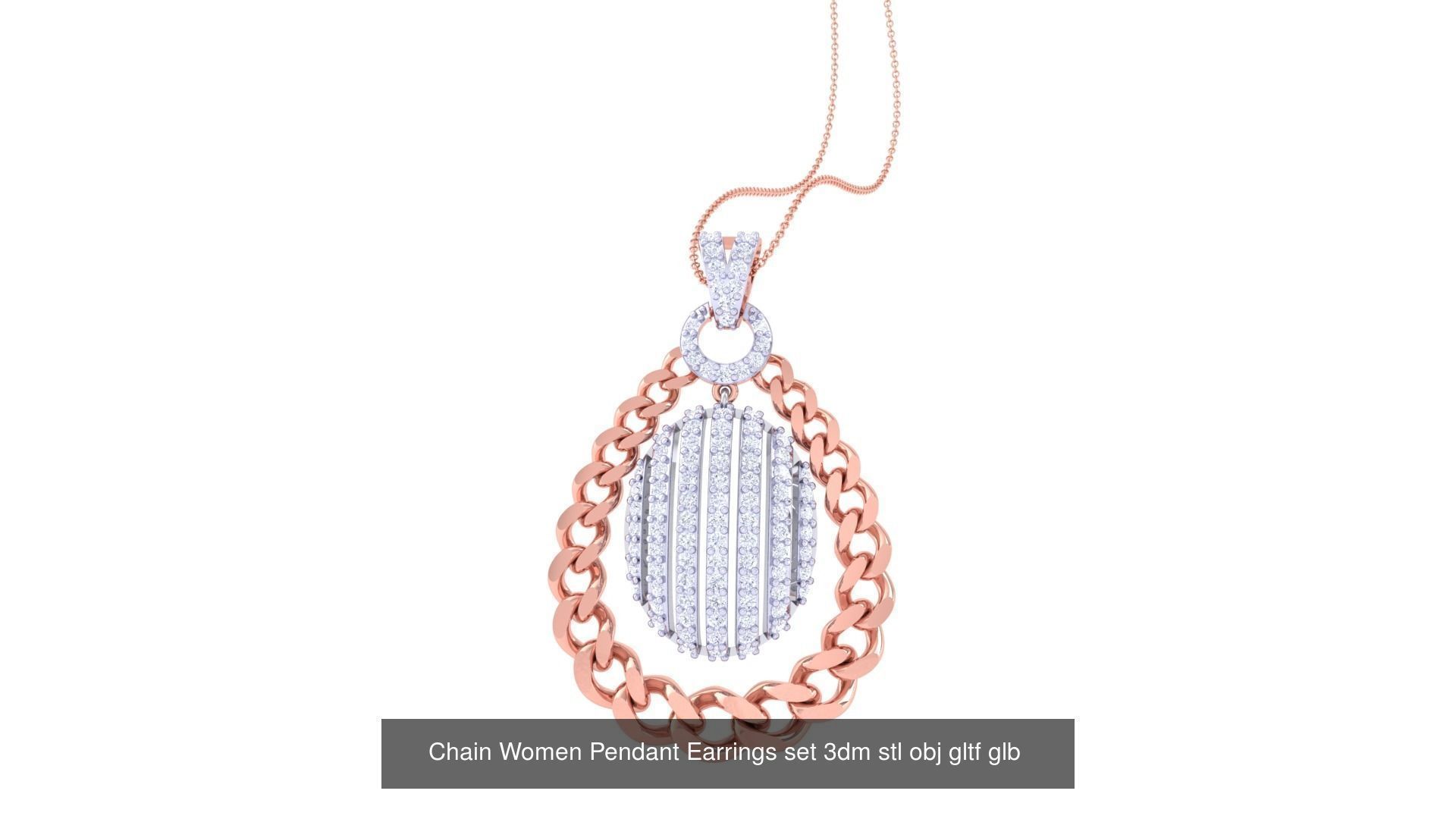 507 High Jewelry Pendant Earrings Set 3dm stl obj mtl gltf glb 3D Model Collection_99