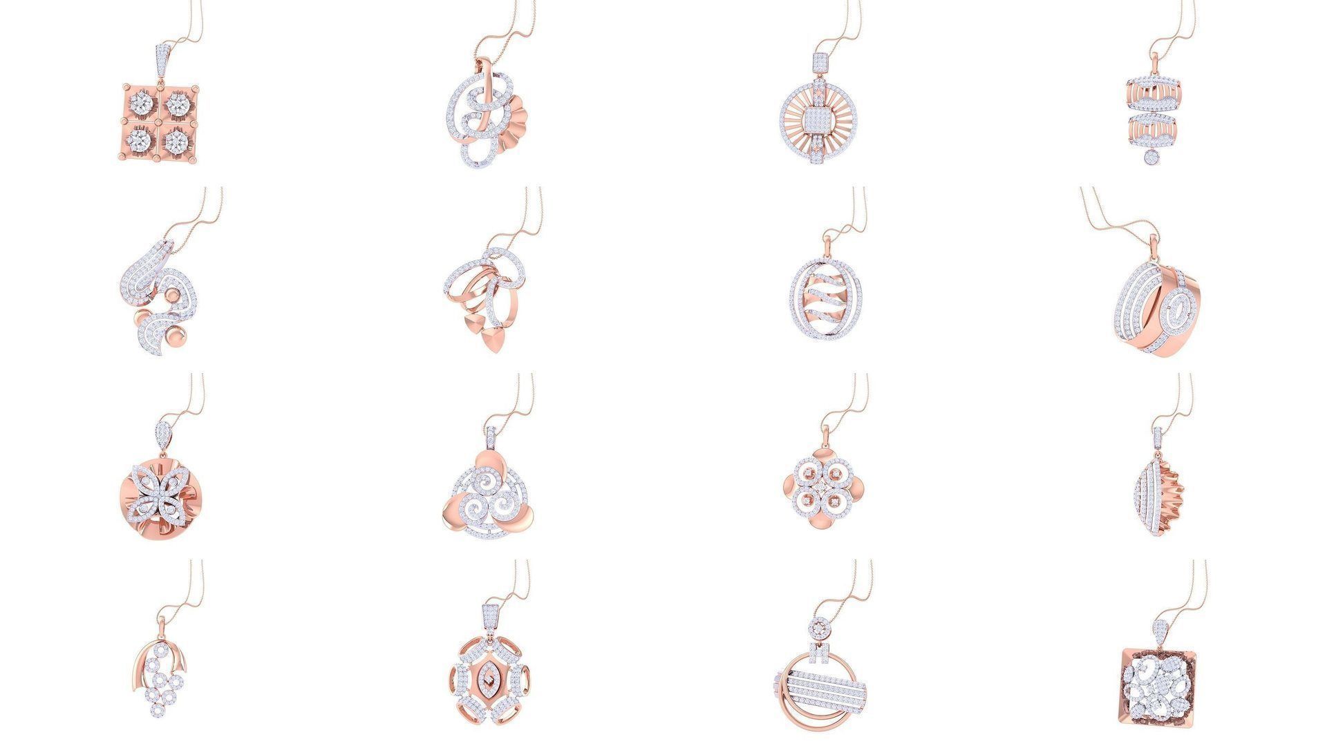 507 High Jewelry Pendant Earrings Set 3dm stl obj mtl gltf glb 3D Model Collection_1