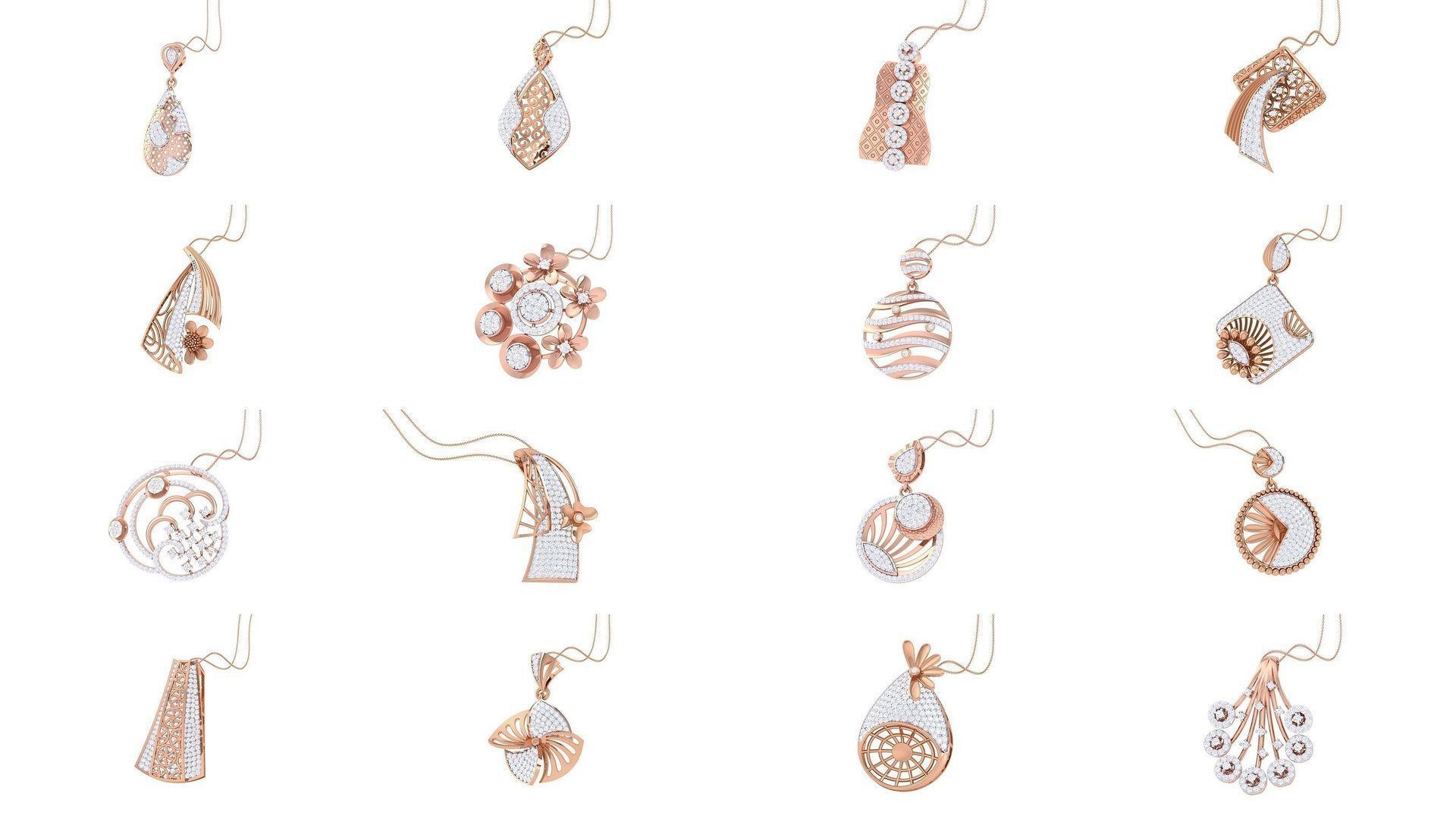 507 High Jewelry Pendant Earrings Set 3dm stl obj mtl gltf glb 3D Model Collection_10