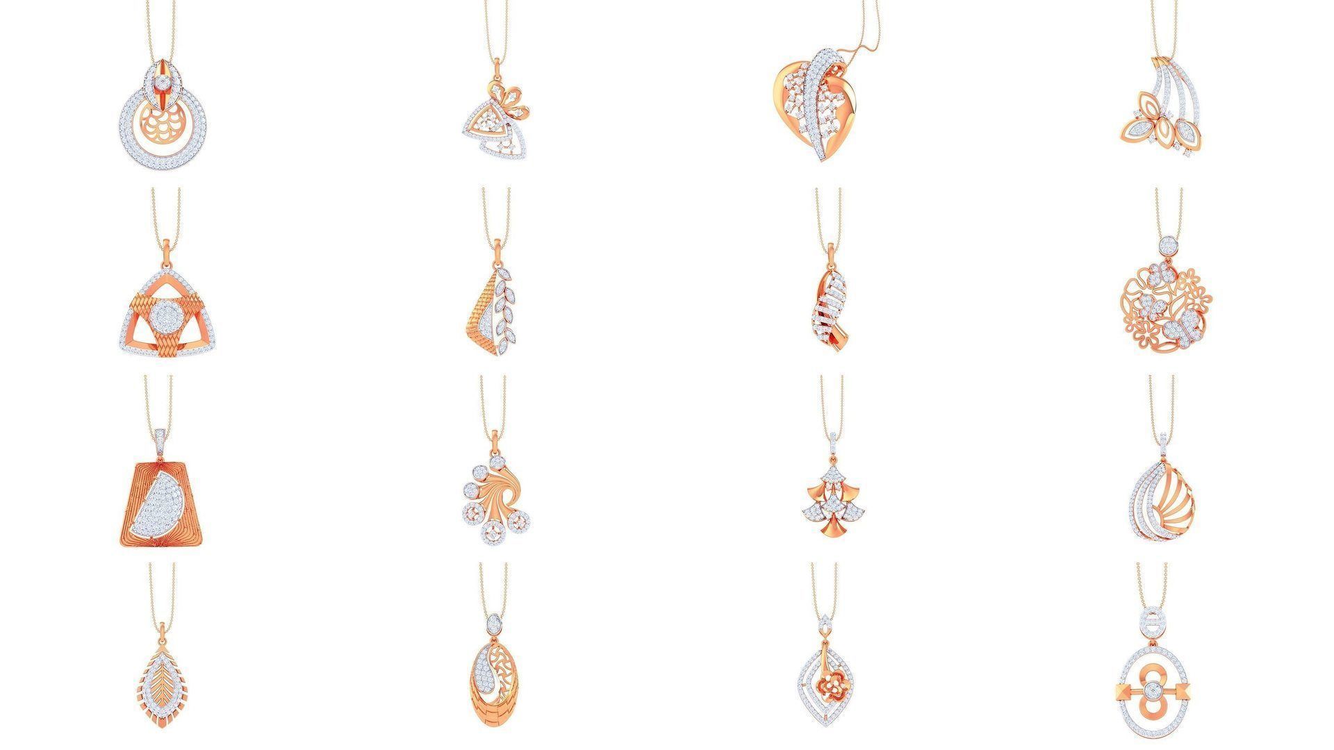 507 High Jewelry Pendant Earrings Set 3dm stl obj mtl gltf glb 3D Model Collection_46