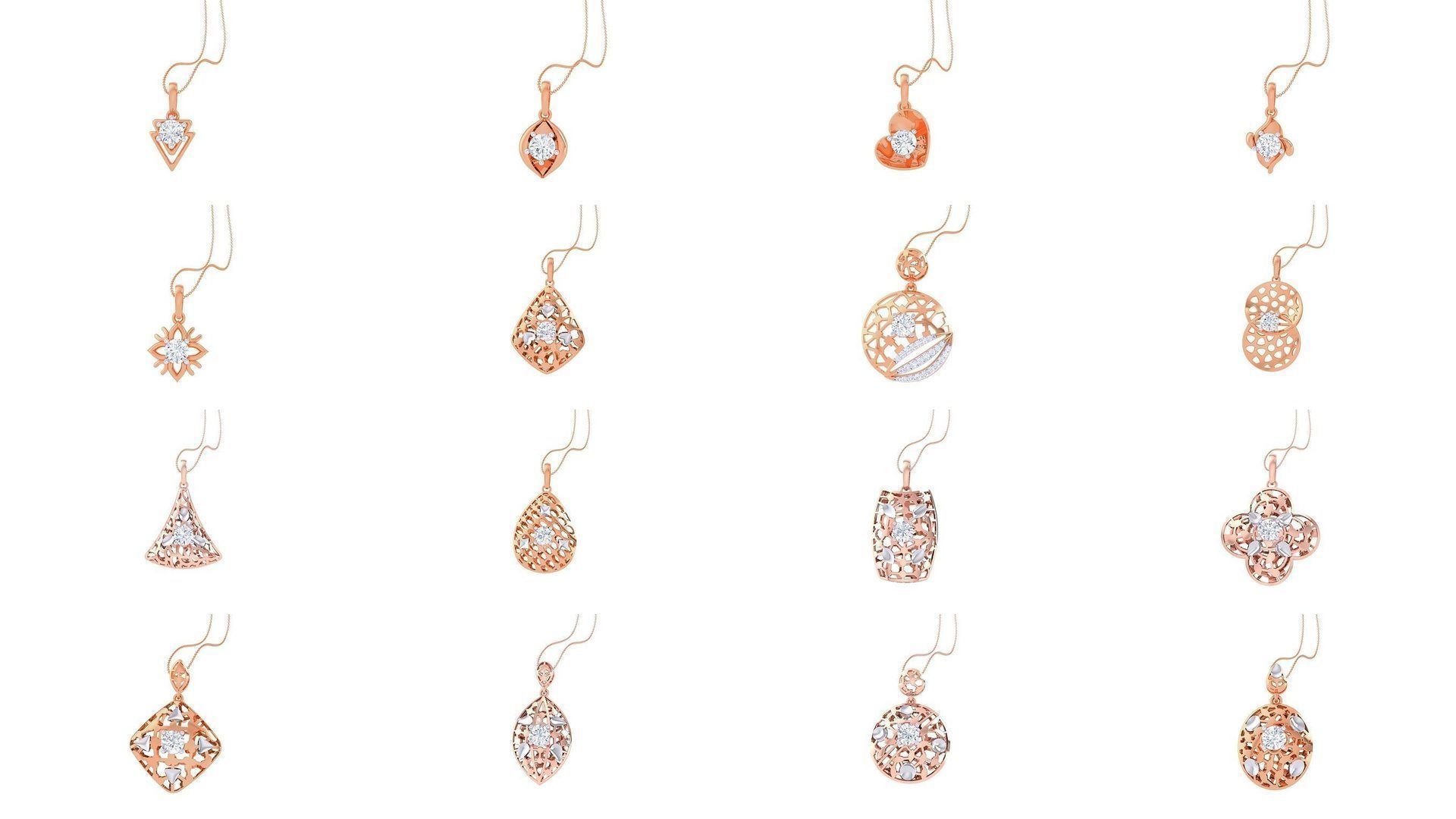 507 High Jewelry Pendant Earrings Set 3dm stl obj mtl gltf glb 3D Model Collection_30