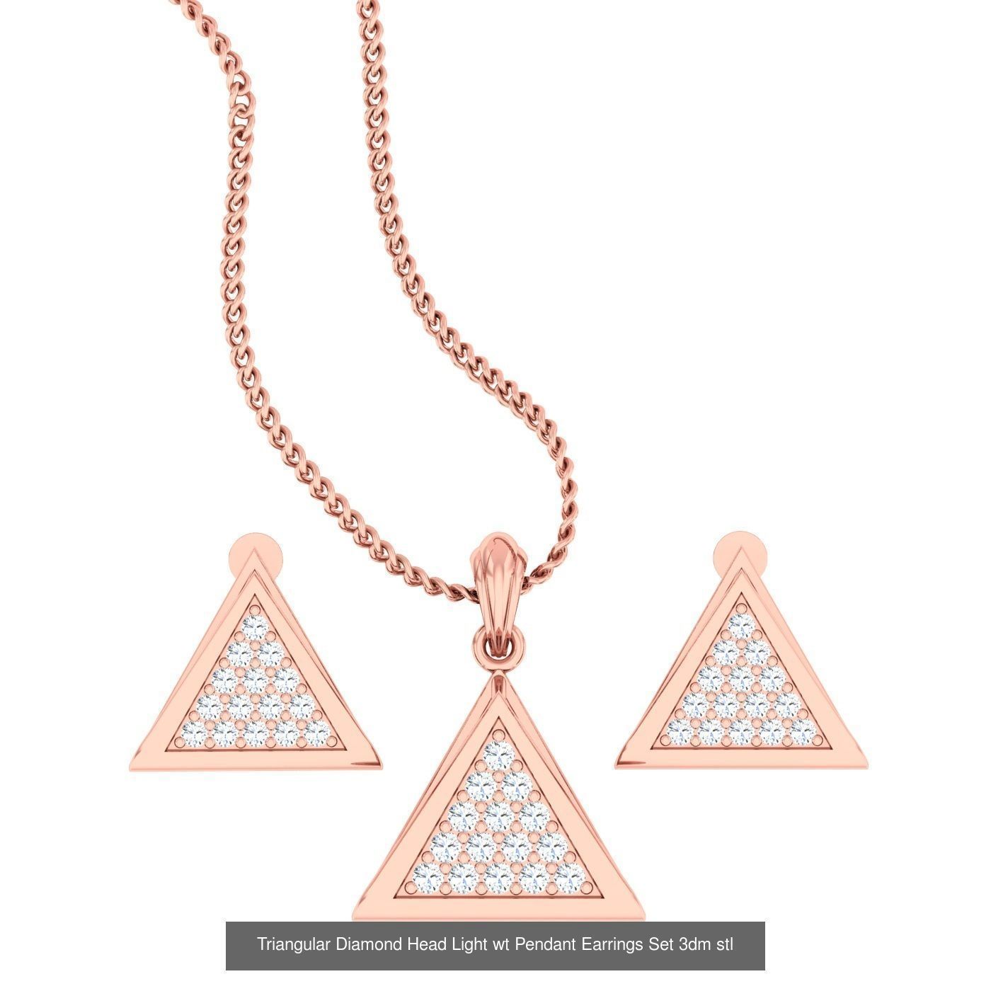 507 High Jewelry Pendant Earrings Set 3dm stl obj mtl gltf glb 3D Model Collection_131