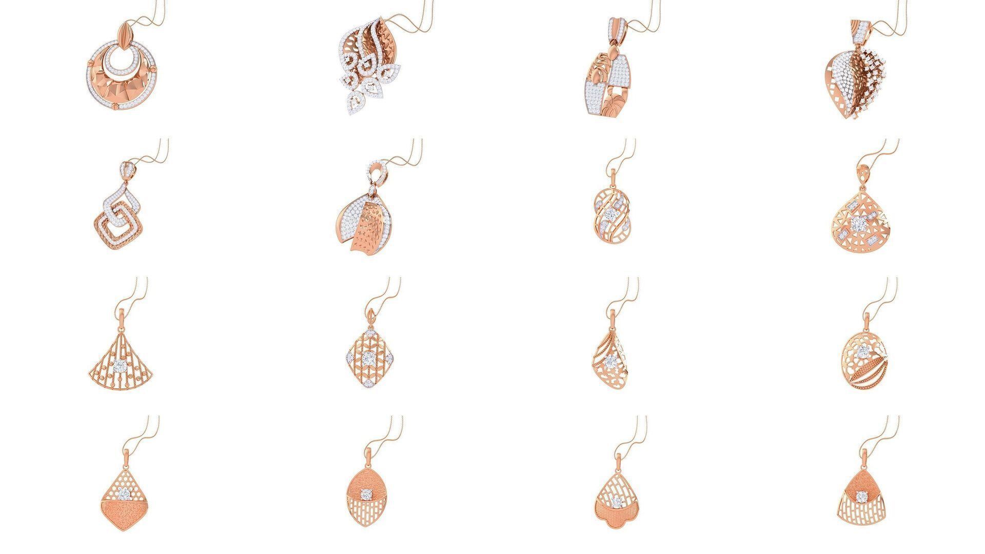 507 High Jewelry Pendant Earrings Set 3dm stl obj mtl gltf glb 3D Model Collection_24