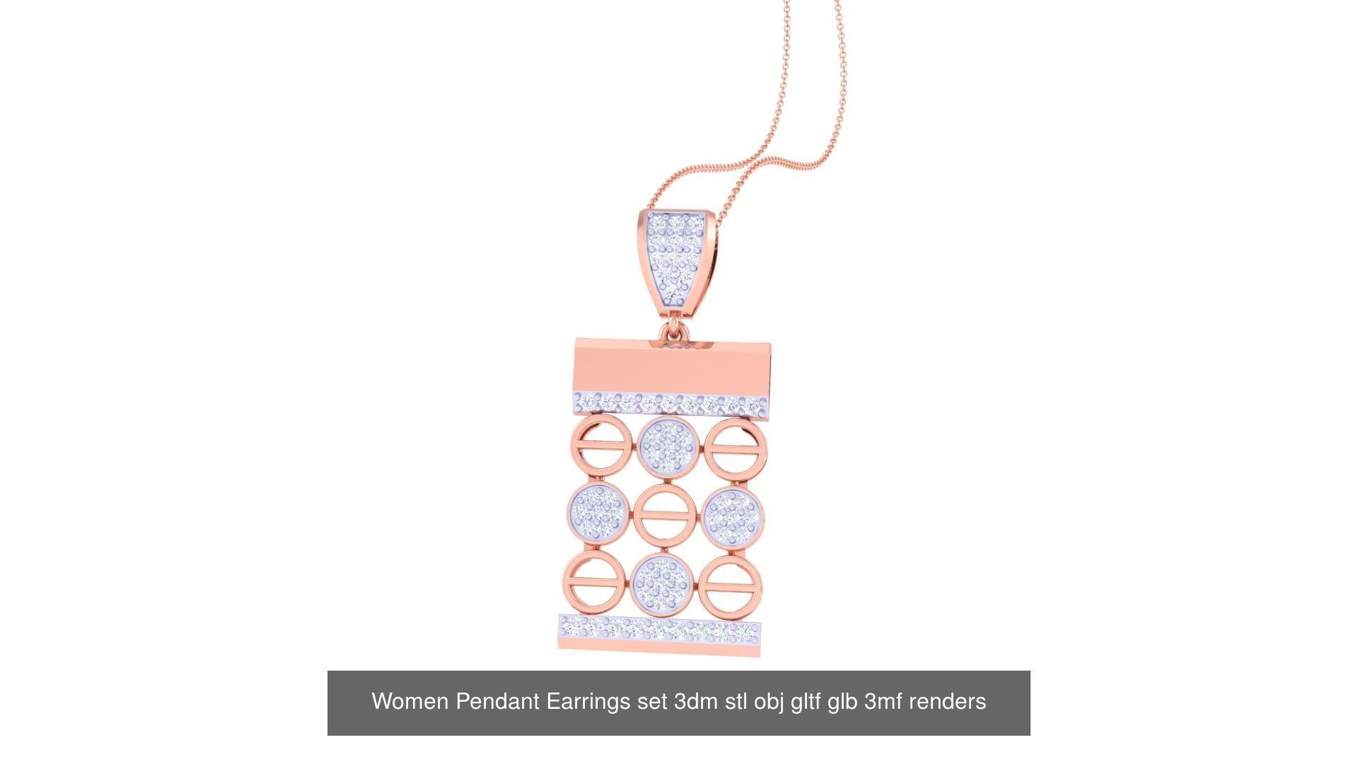 507 High Jewelry Pendant Earrings Set 3dm stl obj mtl gltf glb 3D Model Collection_25