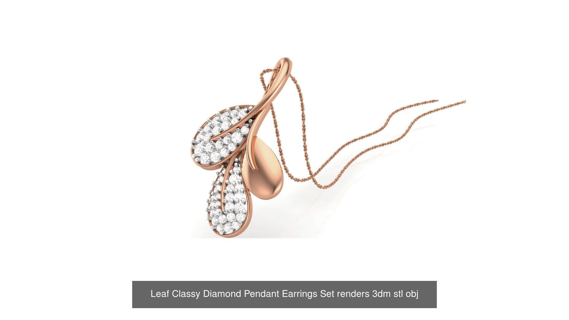 507 High Jewelry Pendant Earrings Set 3dm stl obj mtl gltf glb 3D Model Collection_126