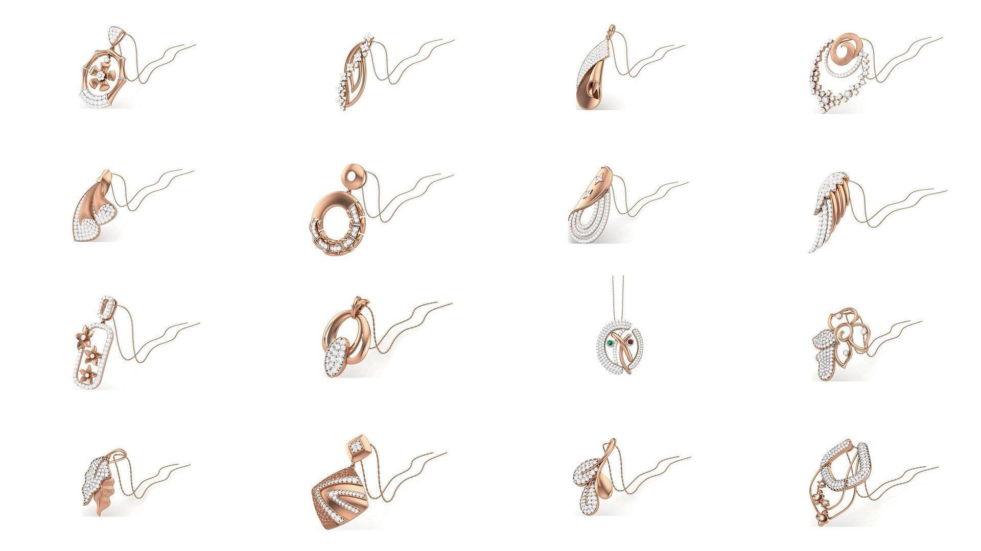 507 High Jewelry Pendant Earrings Set 3dm stl obj mtl gltf glb 3D Model Collection_5