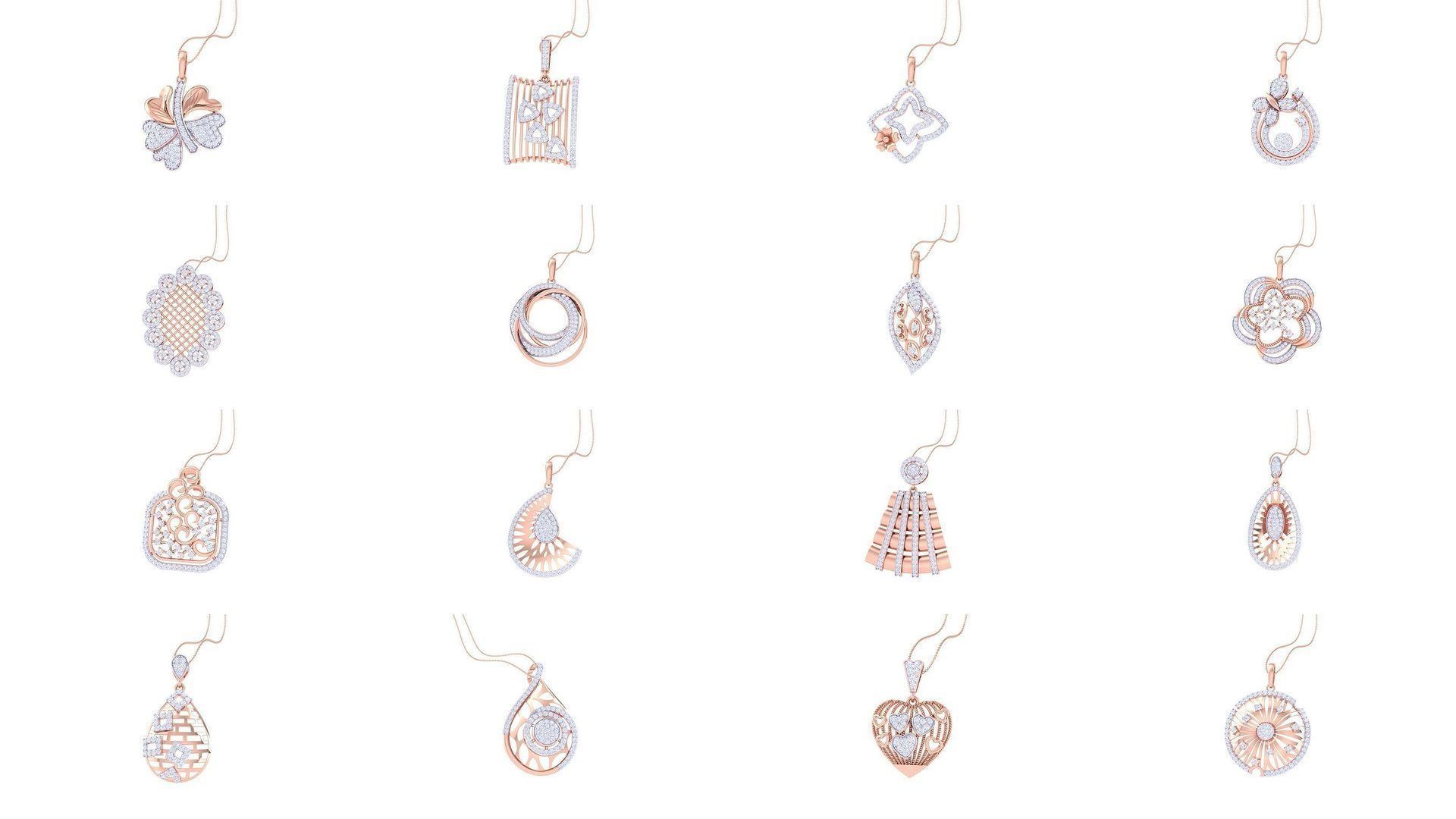 507 High Jewelry Pendant Earrings Set 3dm stl obj mtl gltf glb 3D Model Collection_34