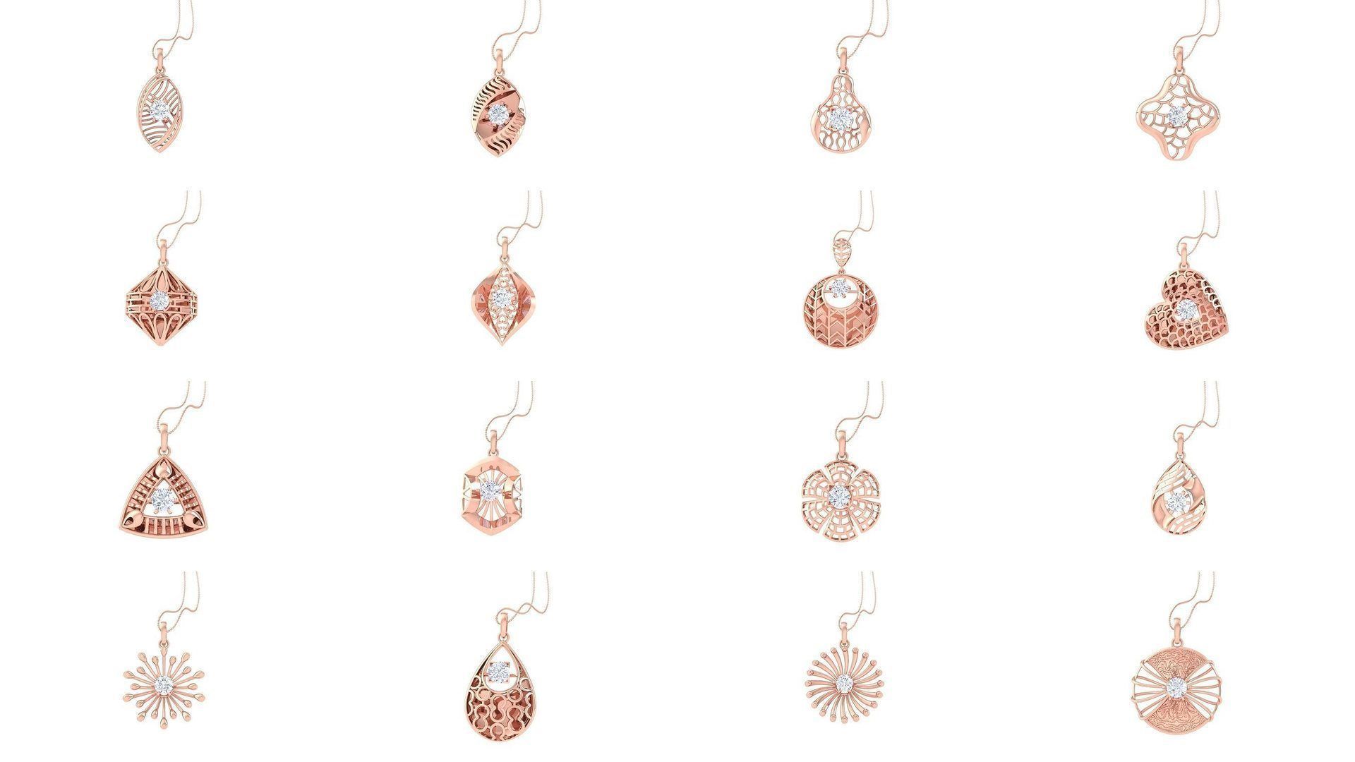 507 High Jewelry Pendant Earrings Set 3dm stl obj mtl gltf glb 3D Model Collection_42