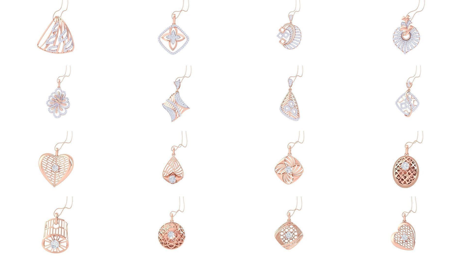 507 High Jewelry Pendant Earrings Set 3dm stl obj mtl gltf glb 3D Model Collection_40