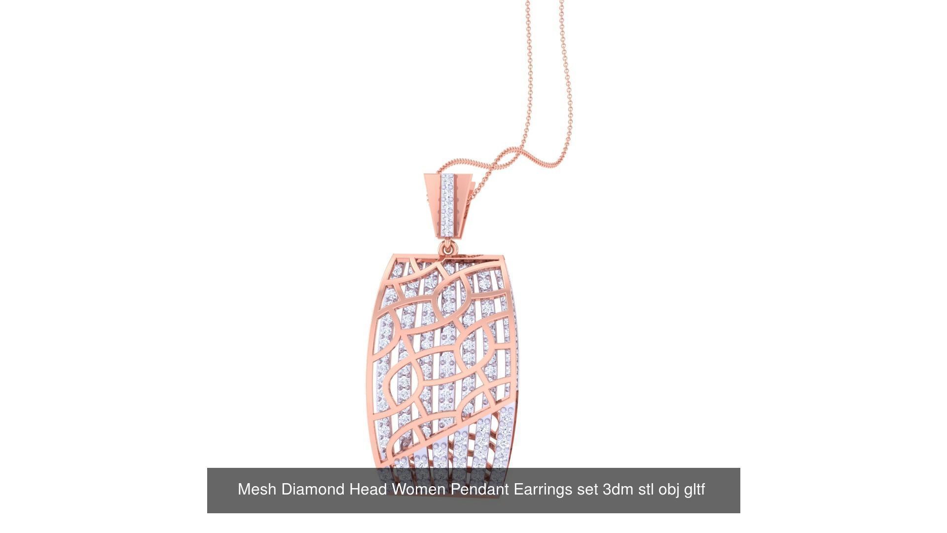 507 High Jewelry Pendant Earrings Set 3dm stl obj mtl gltf glb 3D Model Collection_90