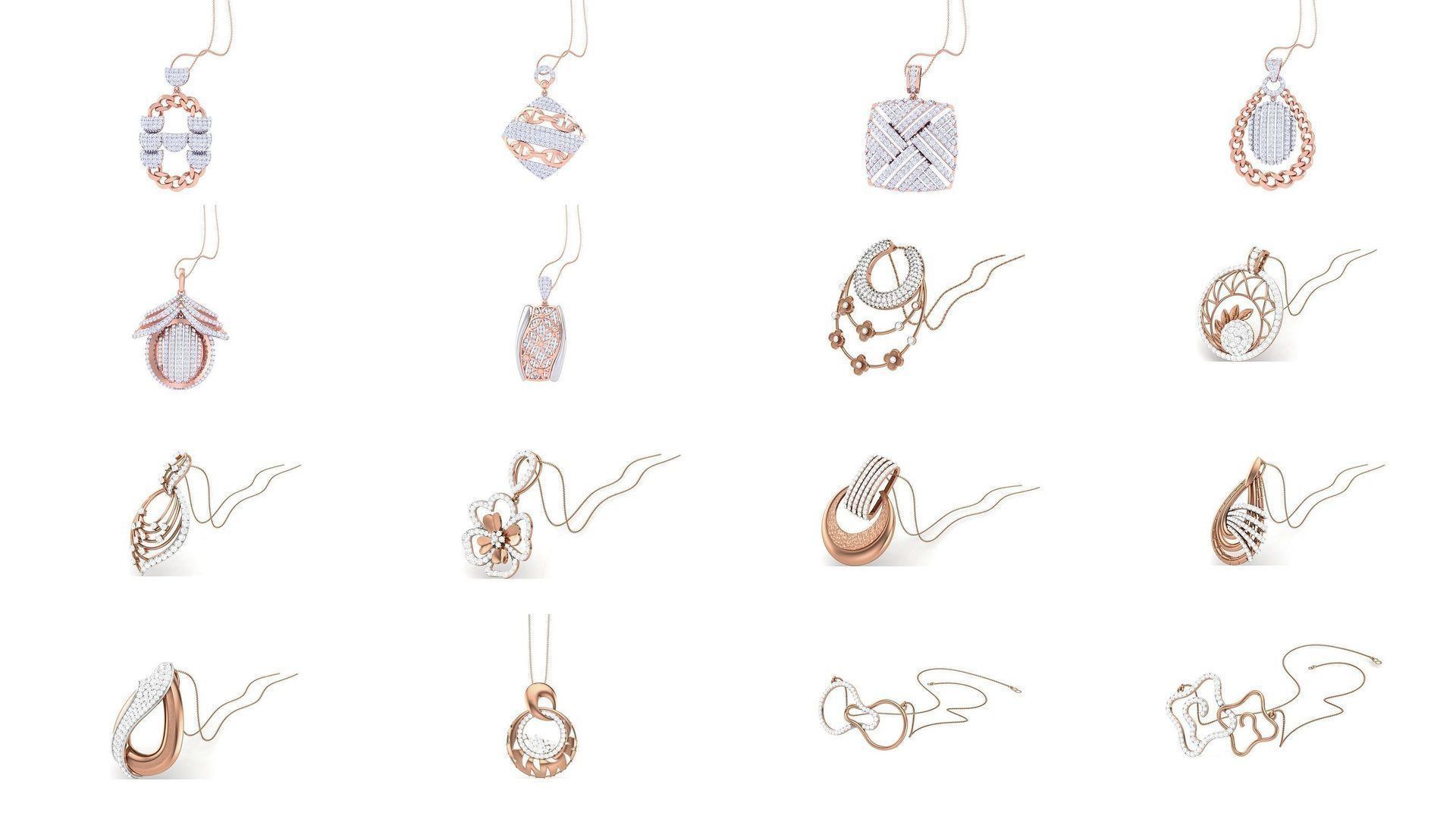 507 High Jewelry Pendant Earrings Set 3dm stl obj mtl gltf glb 3D Model Collection_4