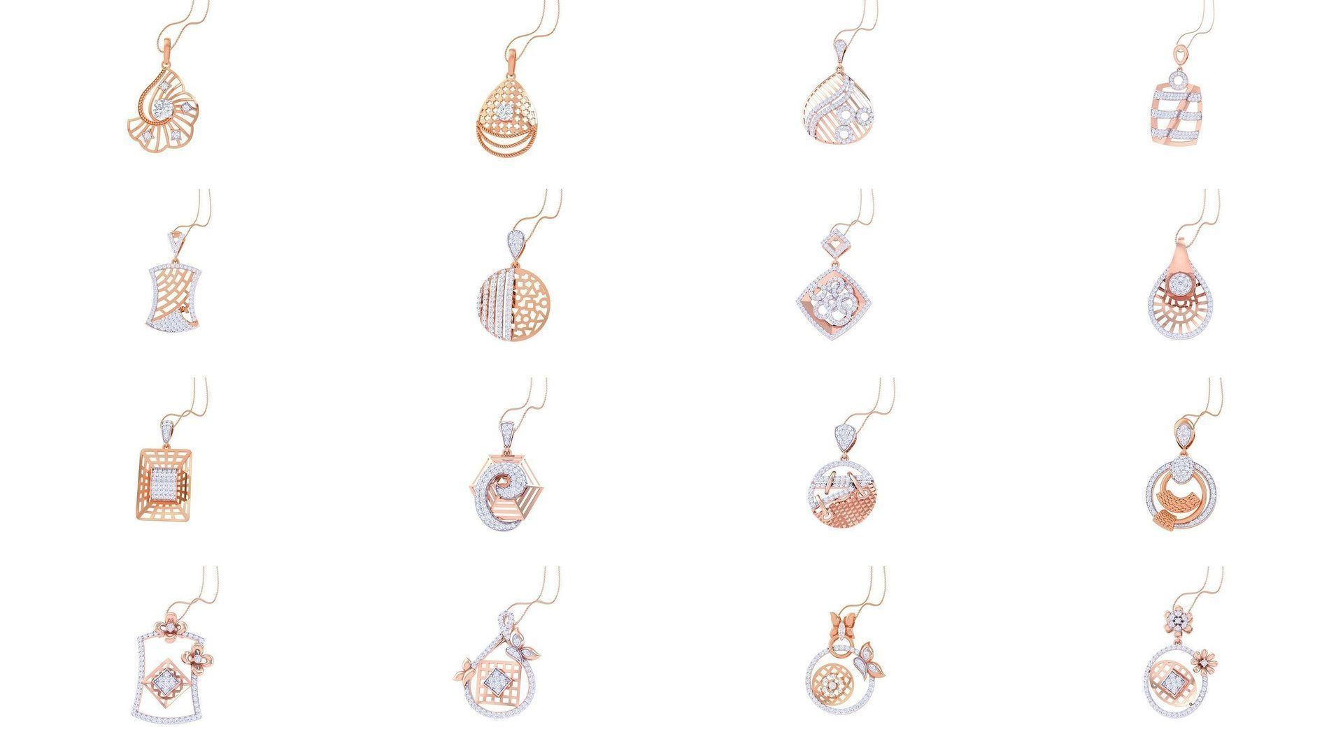 507 High Jewelry Pendant Earrings Set 3dm stl obj mtl gltf glb 3D Model Collection_32