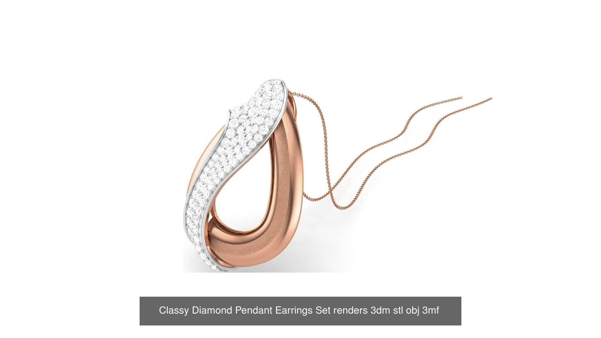 507 High Jewelry Pendant Earrings Set 3dm stl obj mtl gltf glb 3D Model Collection_108