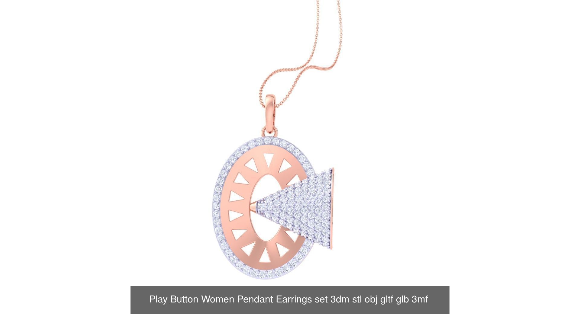 507 High Jewelry Pendant Earrings Set 3dm stl obj mtl gltf glb 3D Model Collection_17