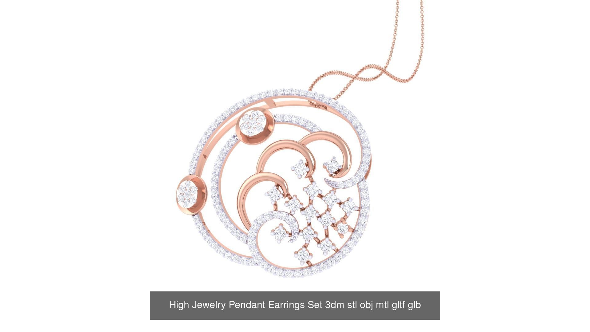 507 High Jewelry Pendant Earrings Set 3dm stl obj mtl gltf glb 3D Model Collection_200