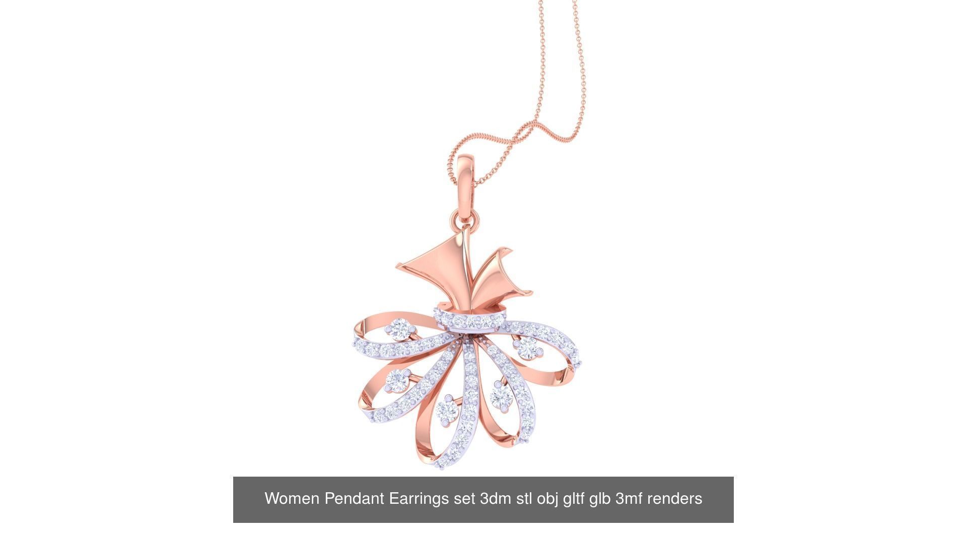 507 High Jewelry Pendant Earrings Set 3dm stl obj mtl gltf glb 3D Model Collection_15