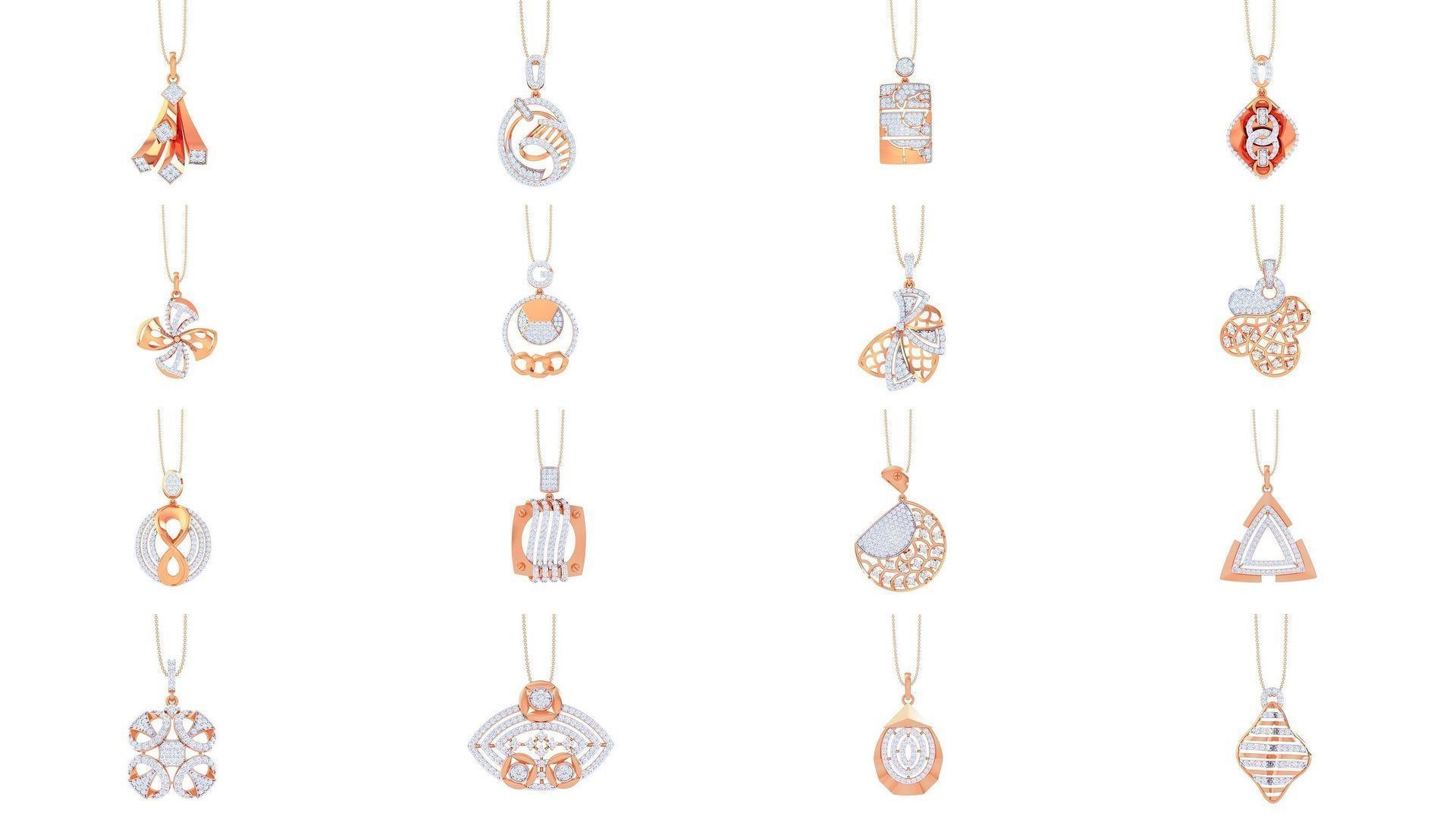 507 High Jewelry Pendant Earrings Set 3dm stl obj mtl gltf glb 3D Model Collection_48