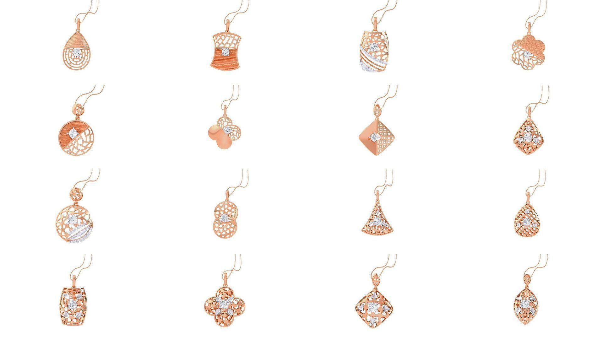 507 High Jewelry Pendant Earrings Set 3dm stl obj mtl gltf glb 3D Model Collection_26