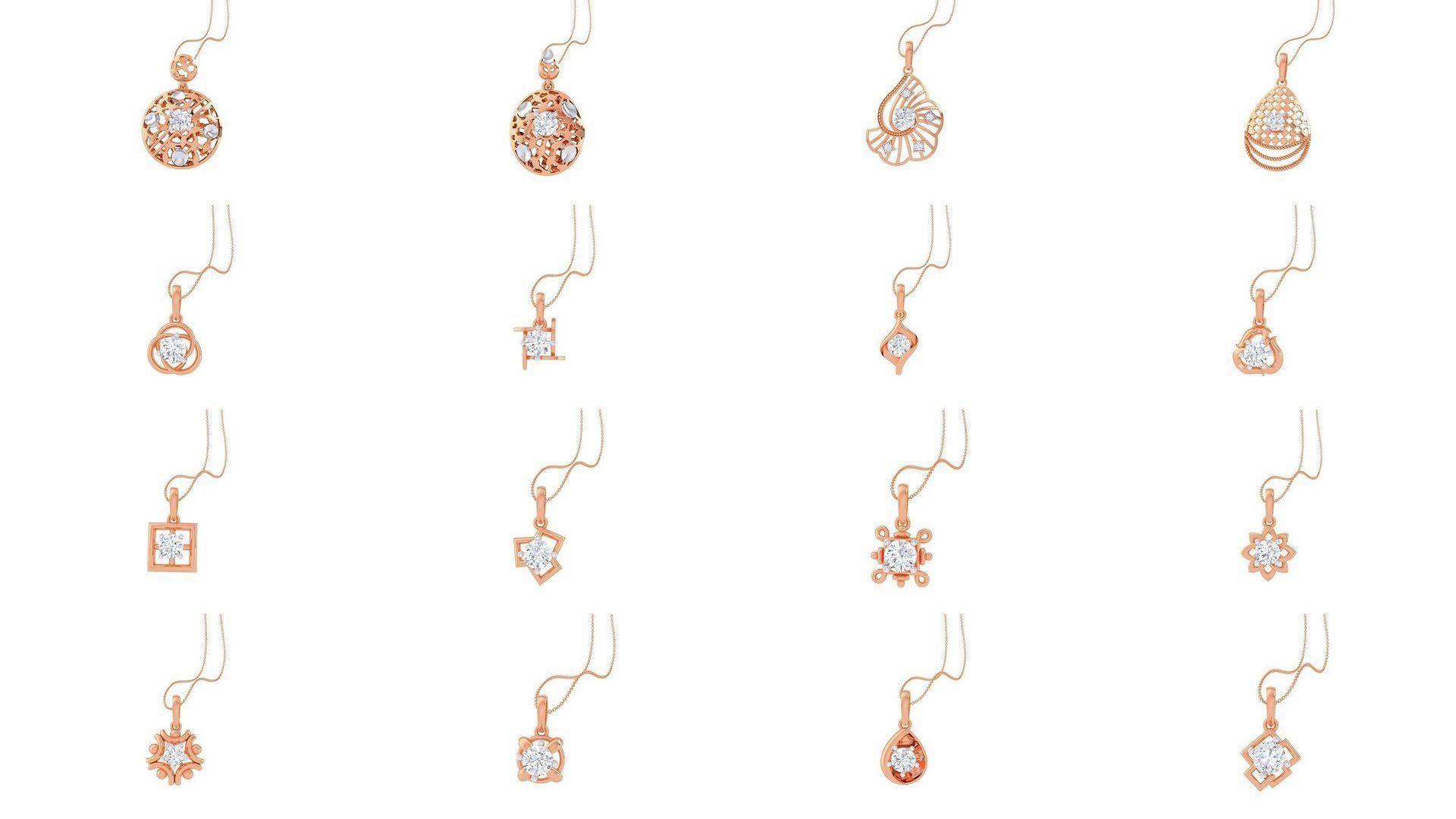 507 High Jewelry Pendant Earrings Set 3dm stl obj mtl gltf glb 3D Model Collection_28