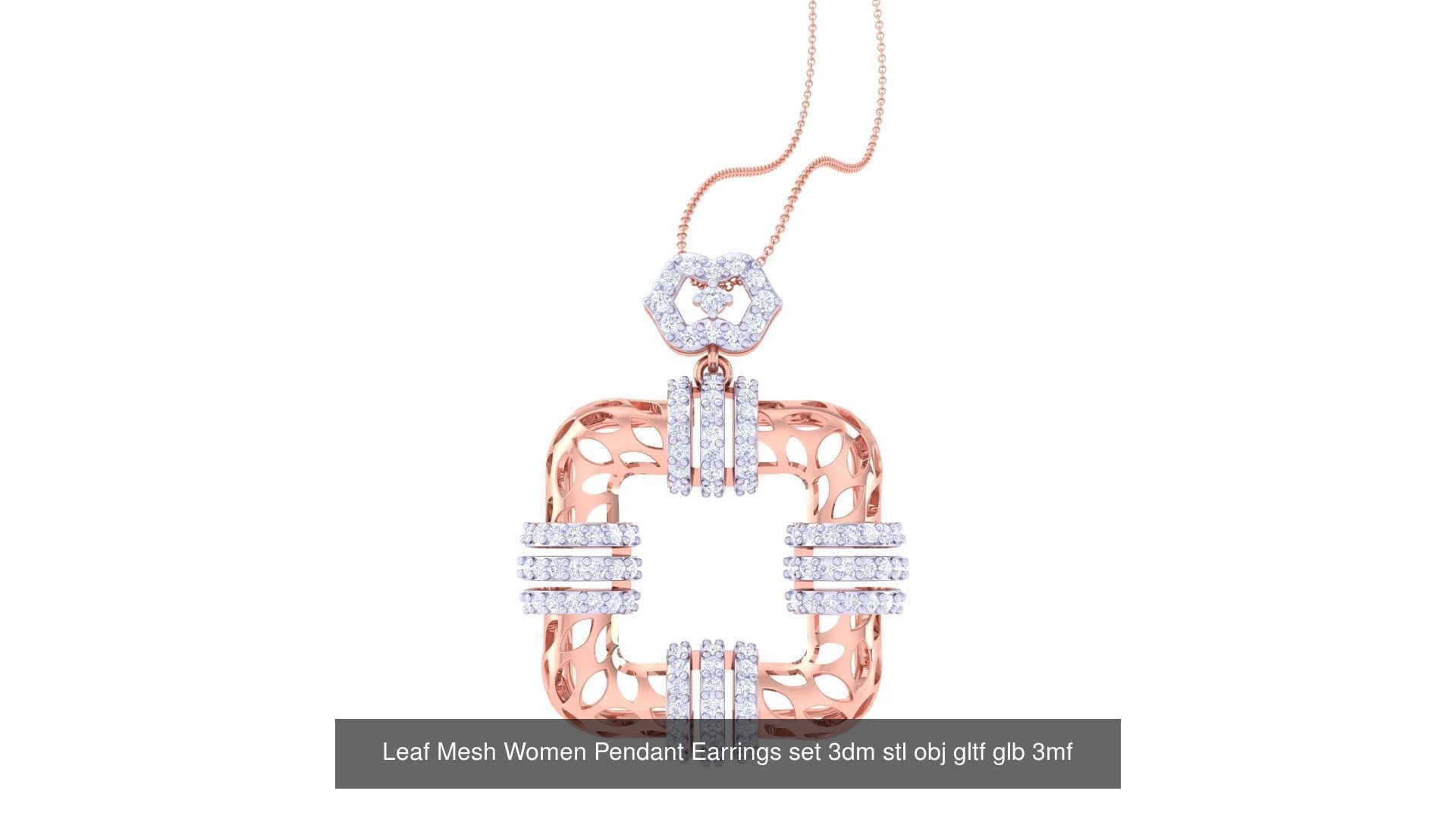 507 High Jewelry Pendant Earrings Set 3dm stl obj mtl gltf glb 3D Model Collection_89