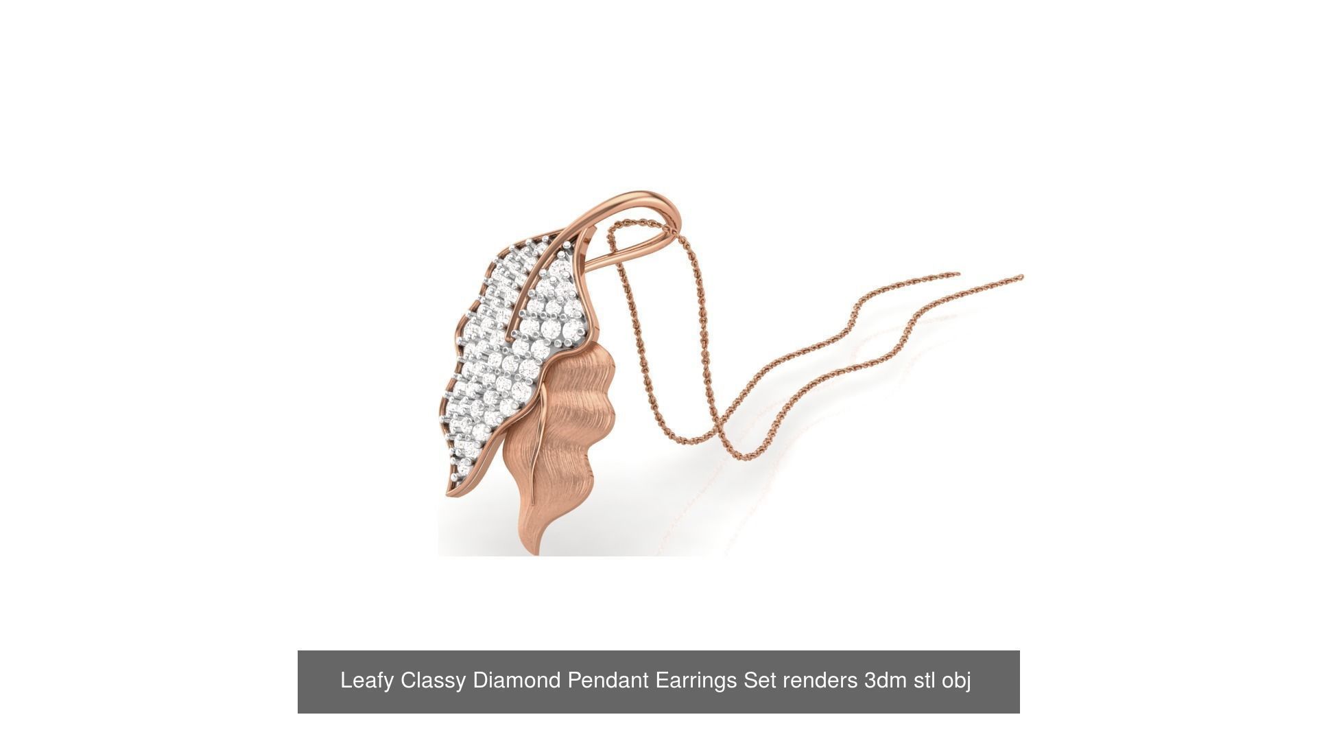 507 High Jewelry Pendant Earrings Set 3dm stl obj mtl gltf glb 3D Model Collection_124