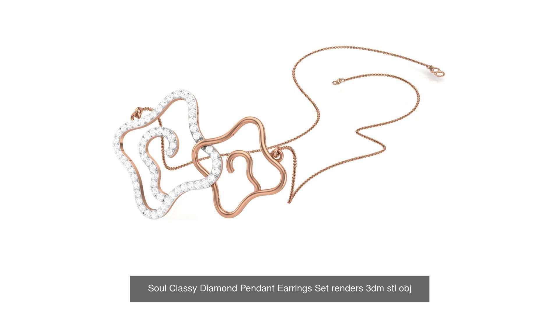 507 High Jewelry Pendant Earrings Set 3dm stl obj mtl gltf glb 3D Model Collection_111