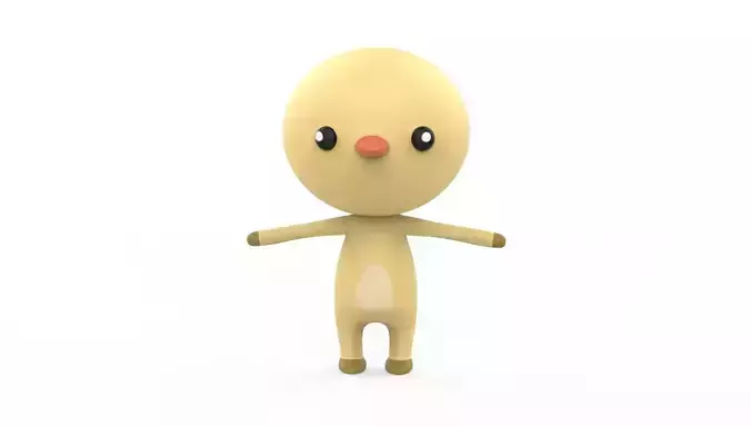 Stylized Character 001 Chicken Low-poly 3D model
