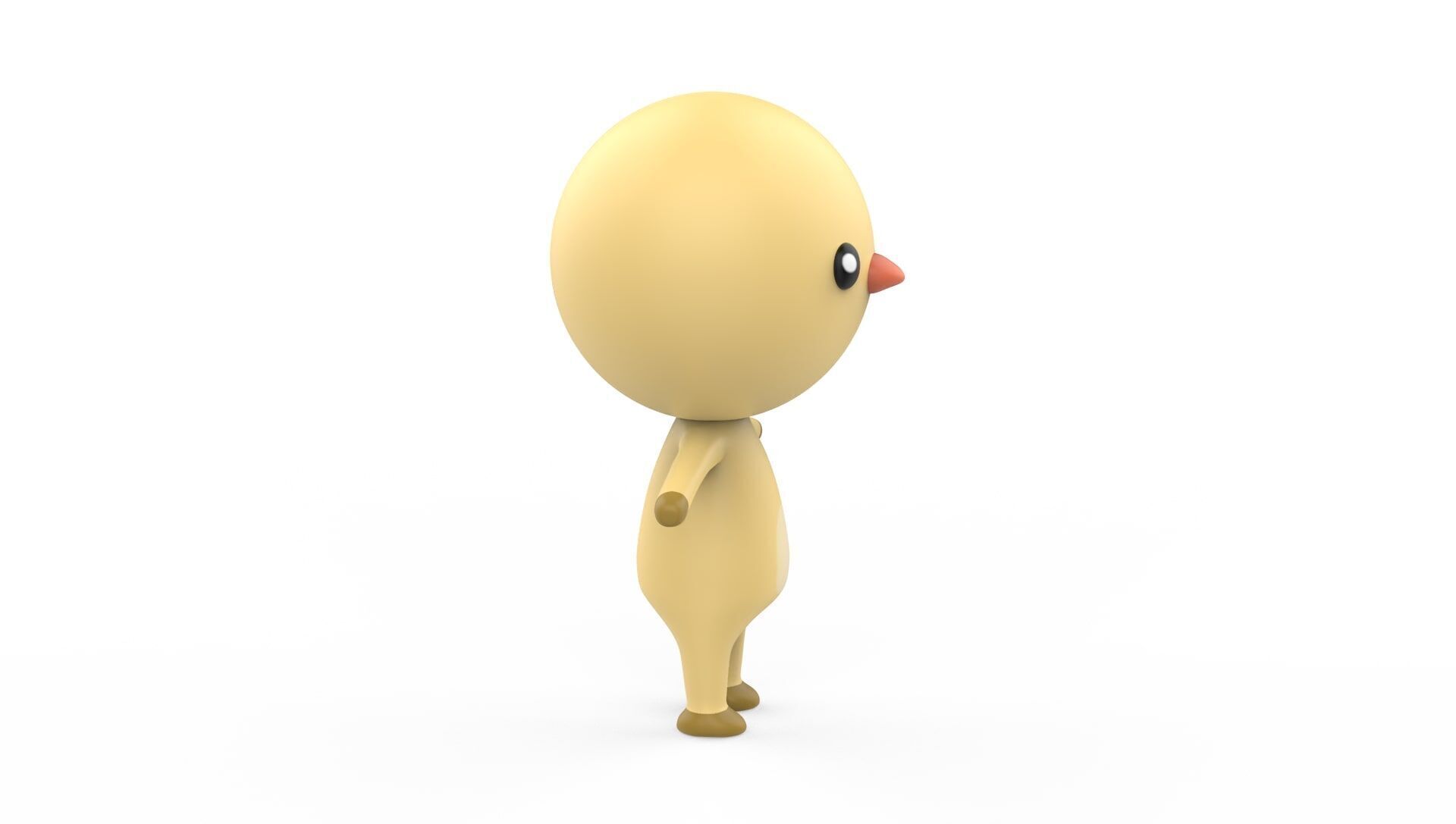 Stylized Character 001 Chicken Low-poly 3D model_12