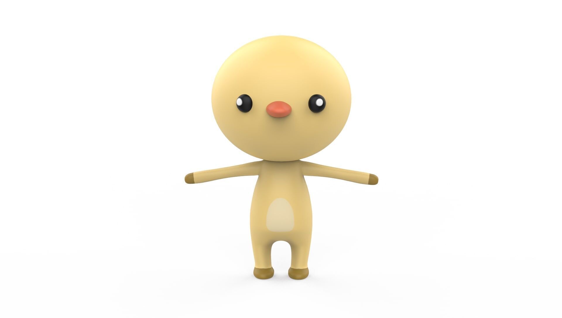 Stylized Character 001 Chicken Low-poly 3D model_15