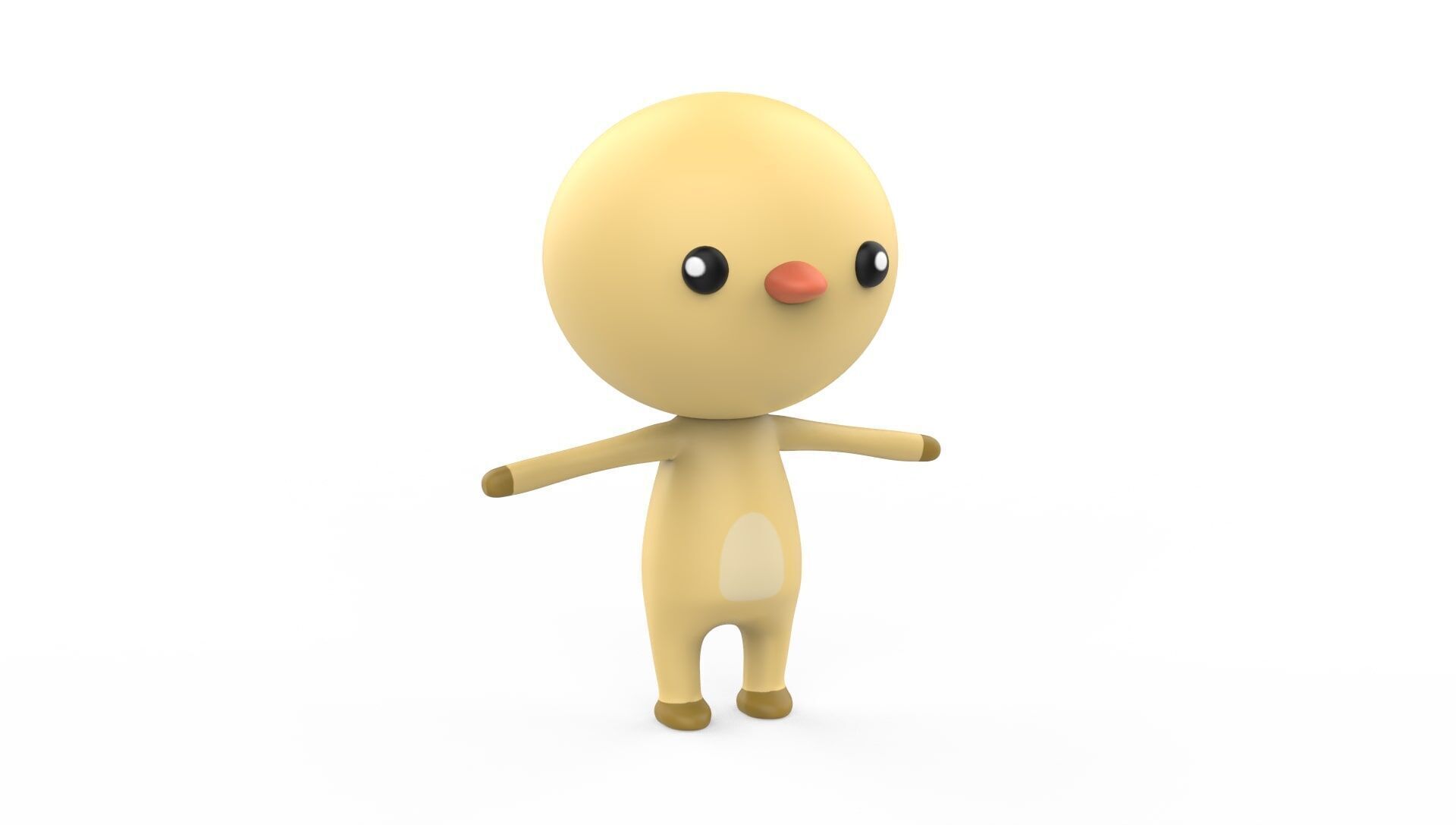 Stylized Character 001 Chicken Low-poly 3D model_14
