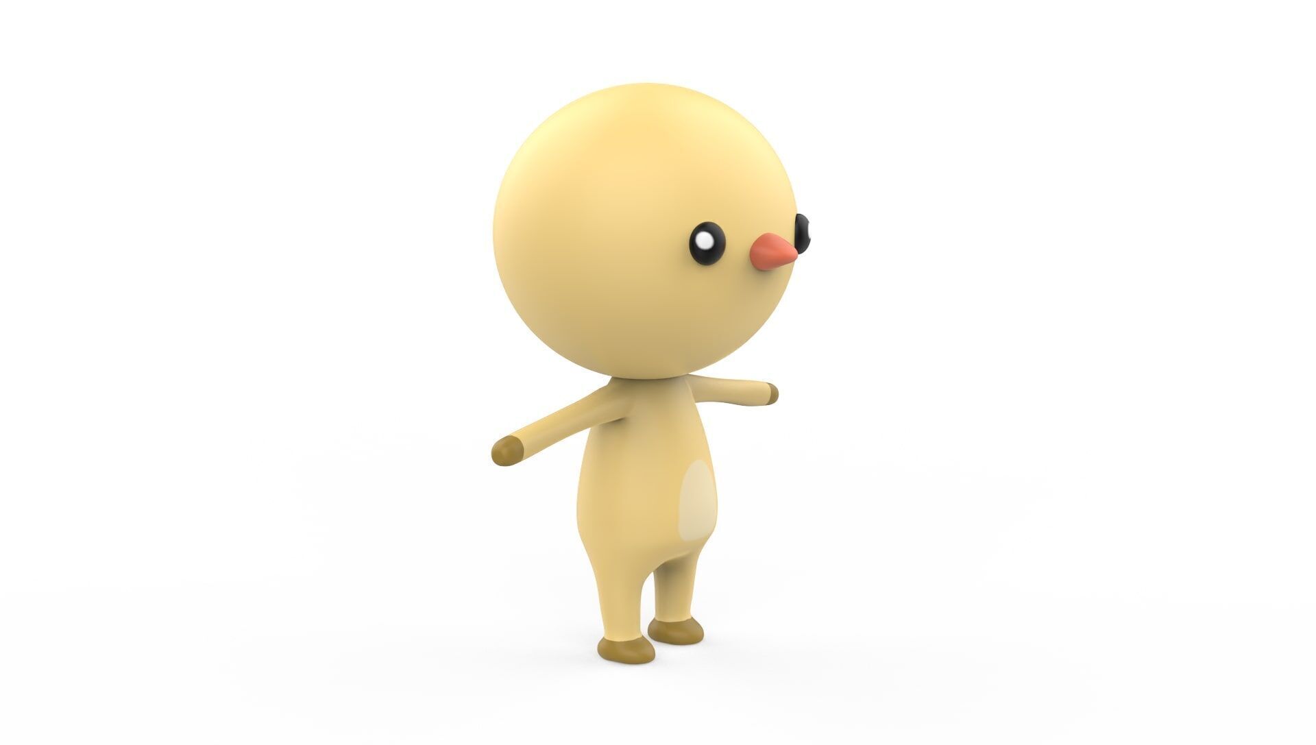 Stylized Character 001 Chicken Low-poly 3D model_13