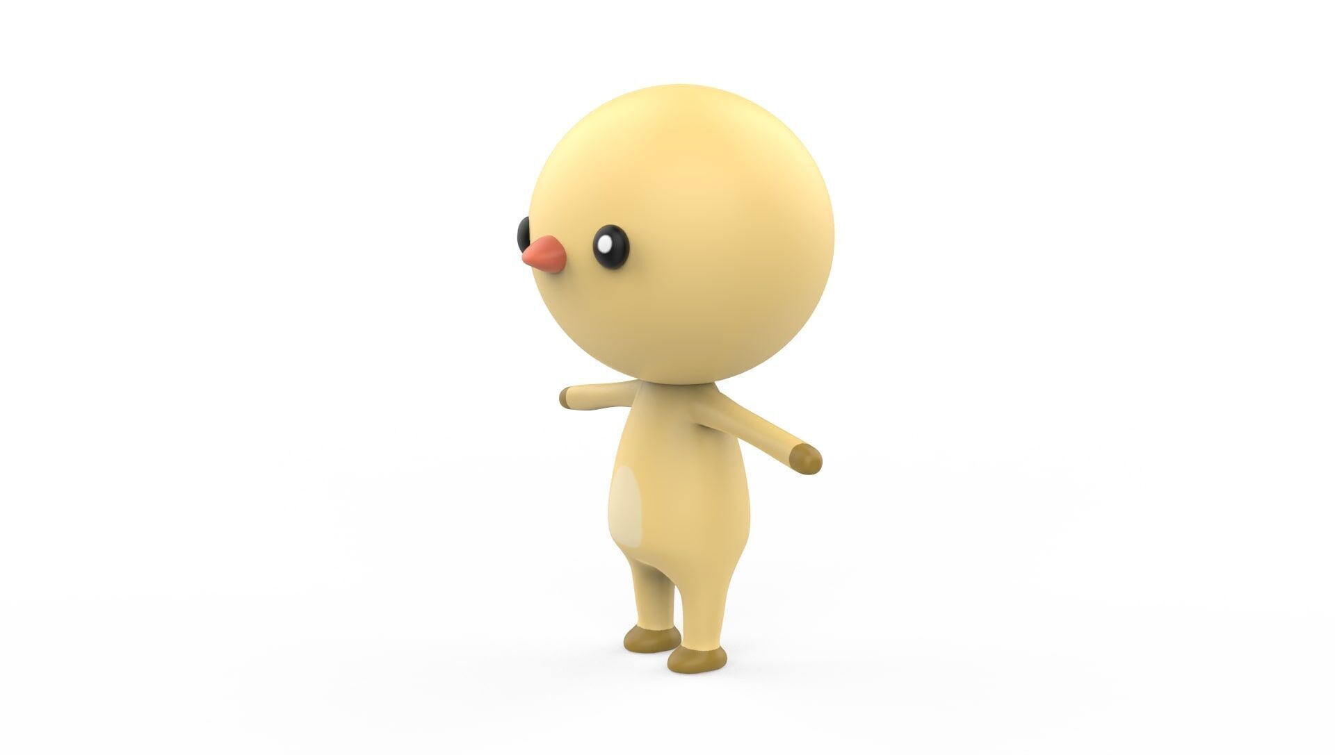 Stylized Character 001 Chicken Low-poly 3D model_3