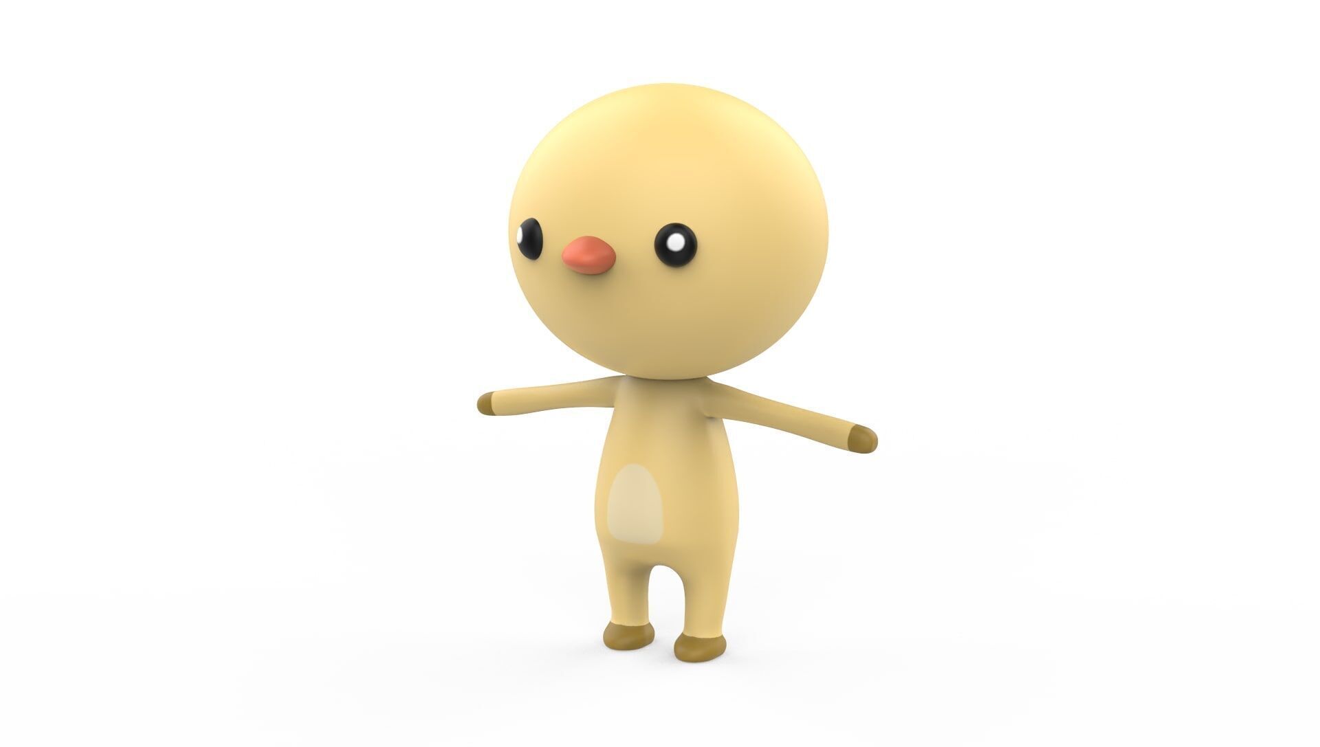 Stylized Character 001 Chicken Low-poly 3D model_2